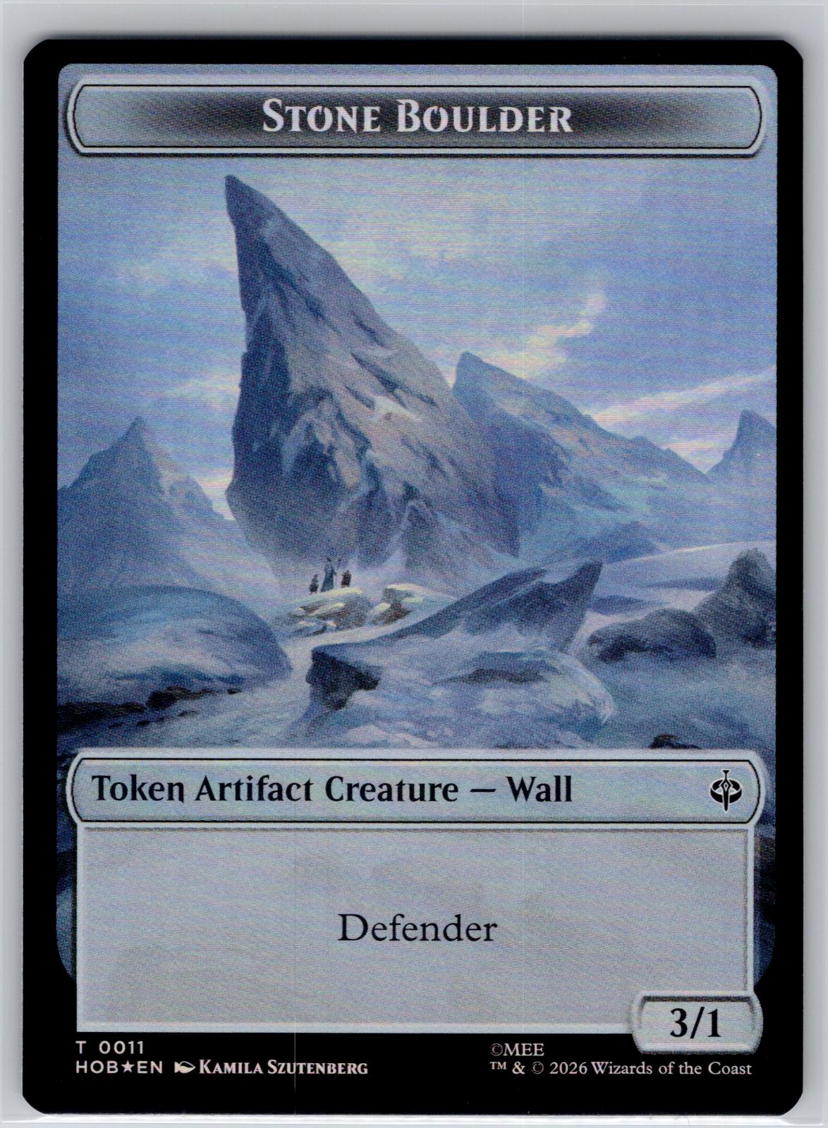 Stone Boulder // Bear Double-Sided Token The Hobbit Magic: The Gathering Foil NM