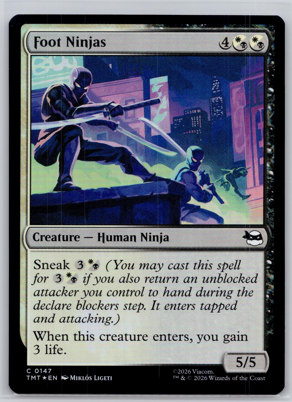Foot Ninjas Teenage Mutant Ninja Turtles Magic: The Gathering Foil Near Mint
