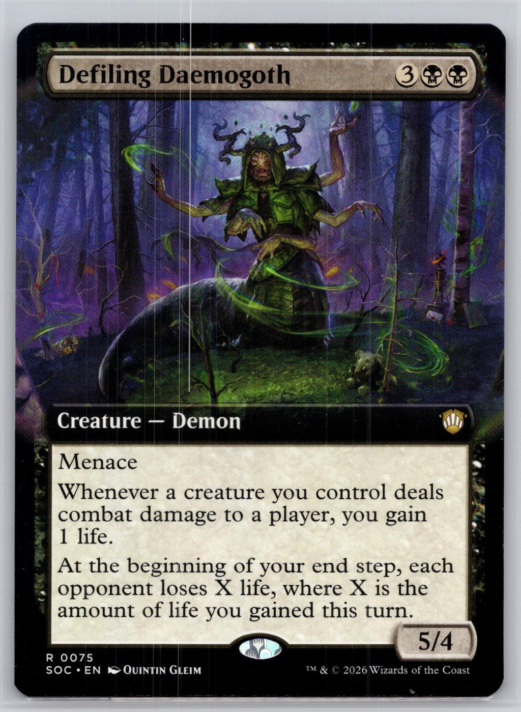 Defiling Daemogoth (Extended Art) Commander: Secrets of Strixhaven M:TG NM