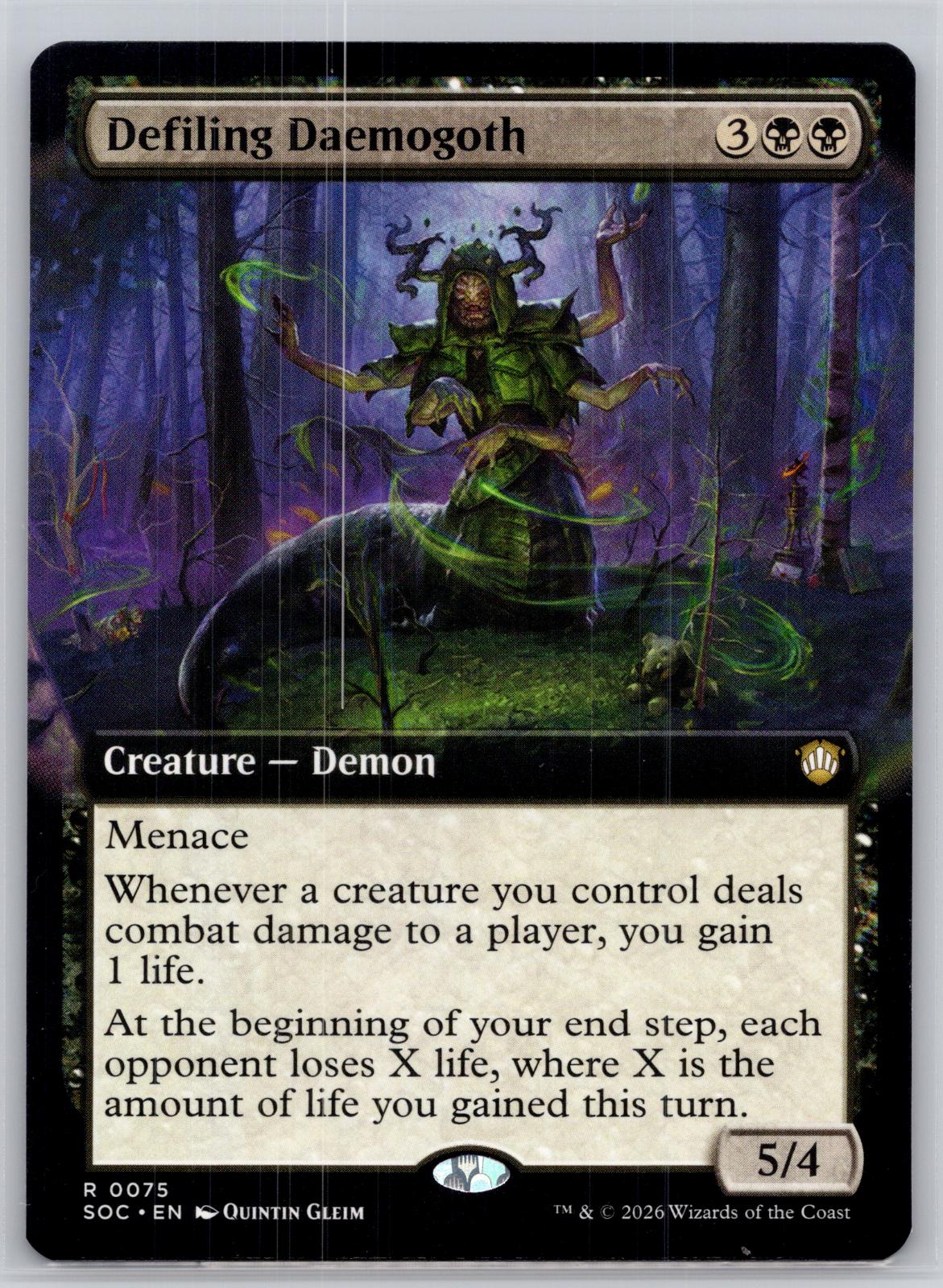Defiling Daemogoth (Extended Art) Commander: Secrets of Strixhaven M:TG NM
