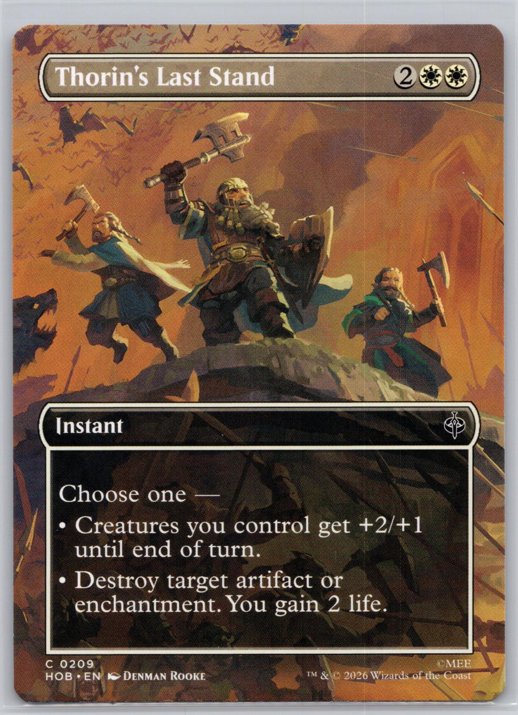 Thorin's Last Stand (Borderless) The Hobbit Magic: The Gathering Near Mint