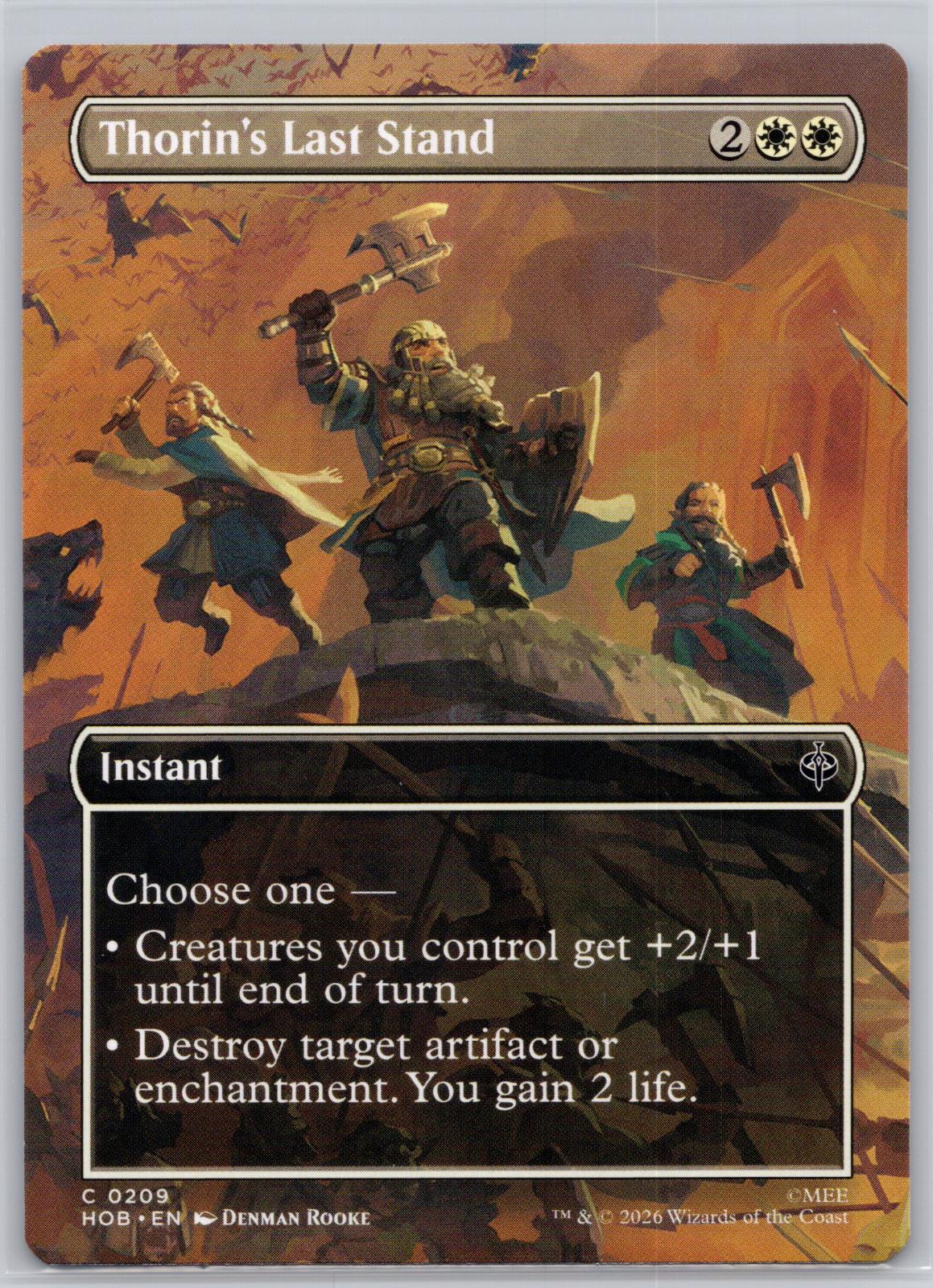 Thorin's Last Stand (Borderless) The Hobbit Magic: The Gathering Near Mint