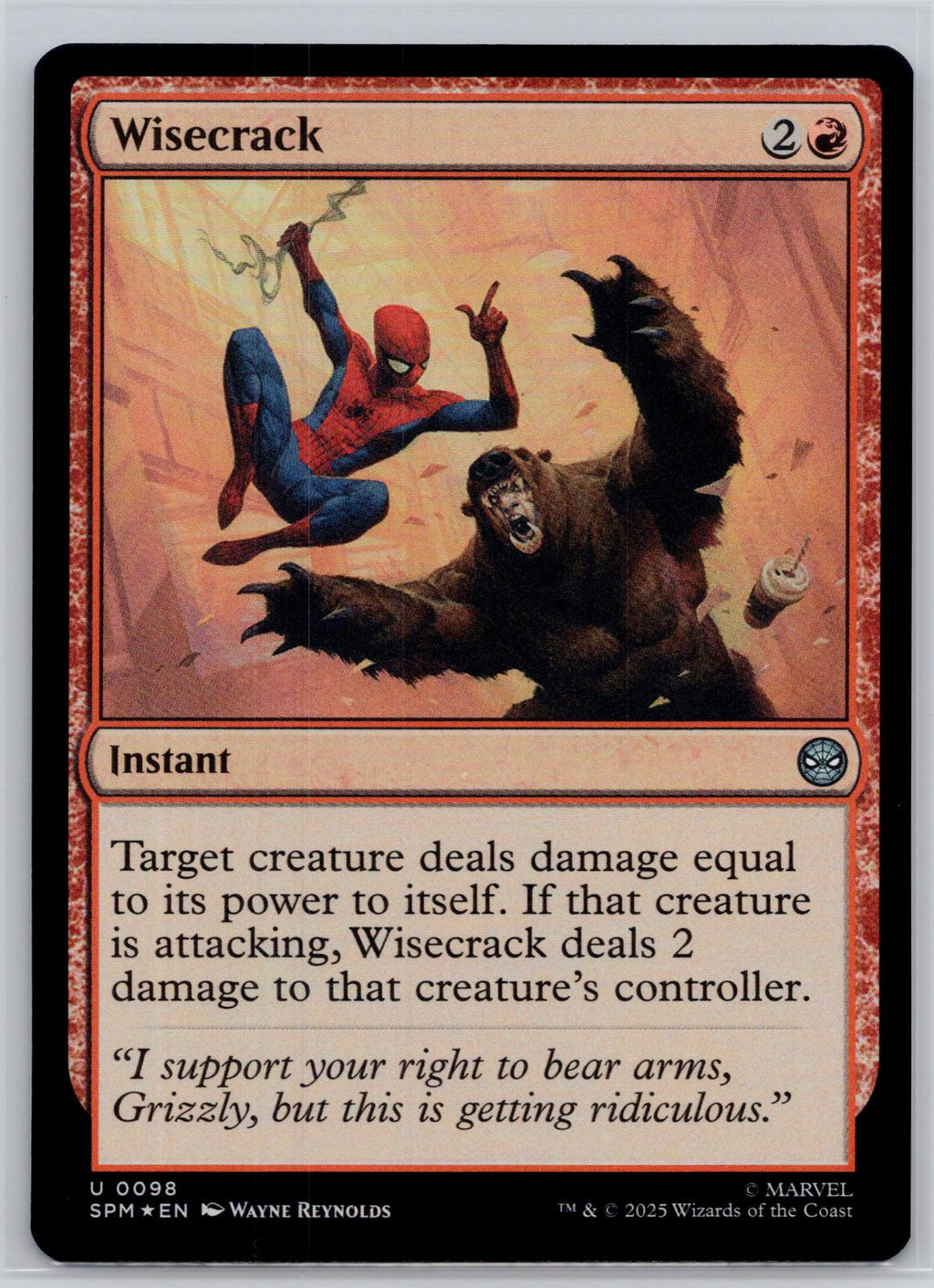 Wisecrack Marvel's Spider-Man Magic: The Gathering Foil Near Mint