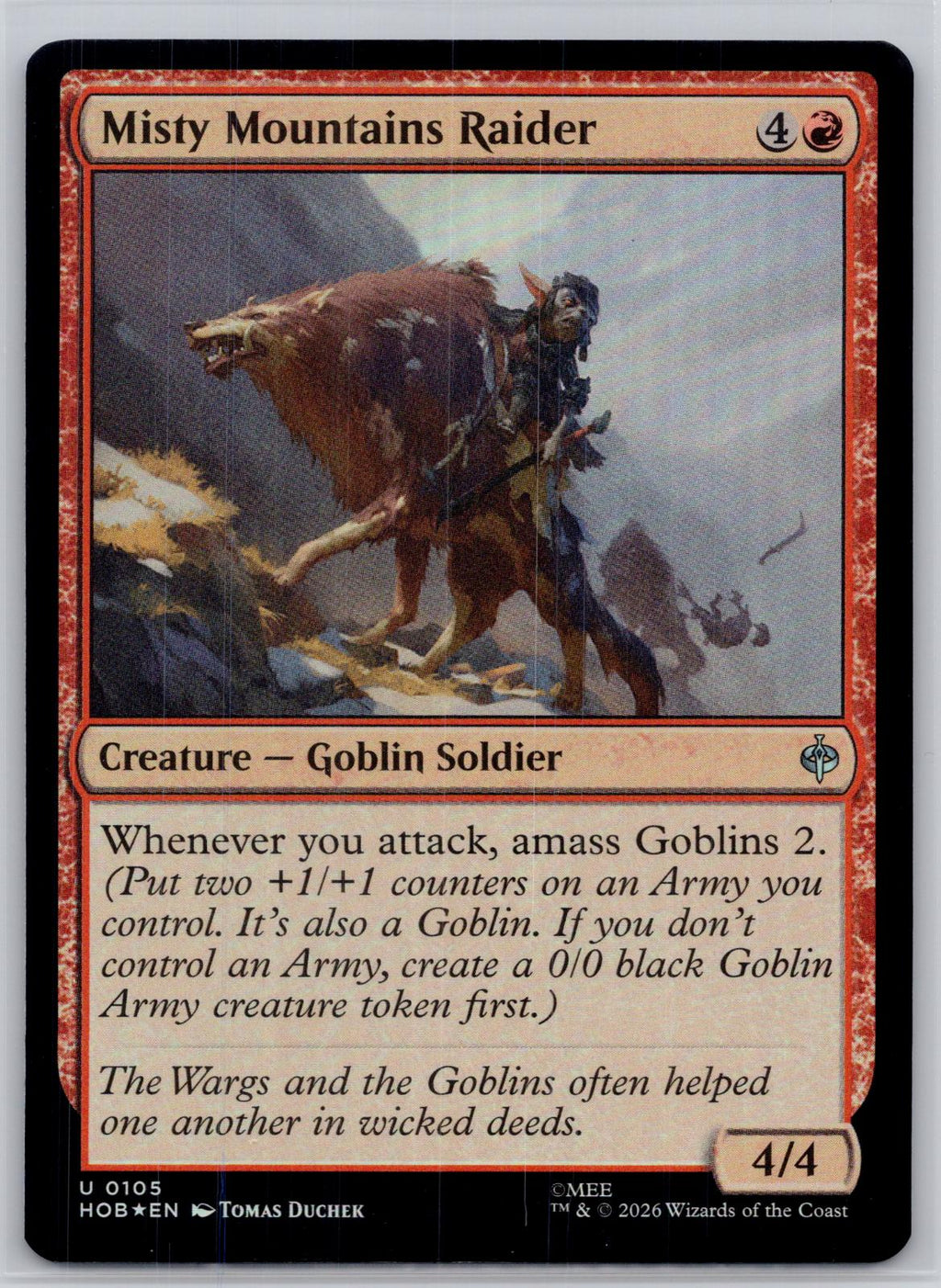 Misty Mountains Raider The Hobbit Magic: The Gathering Foil Near Mint