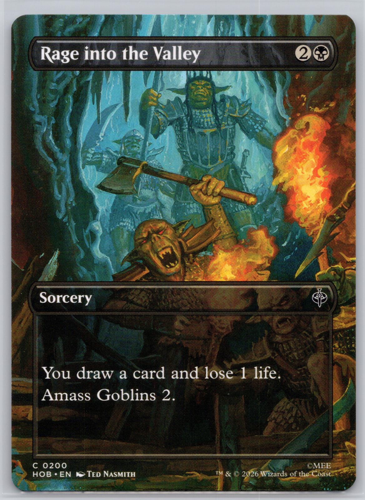 Rage into the Valley (Borderless) The Hobbit Magic: The Gathering Near Mint