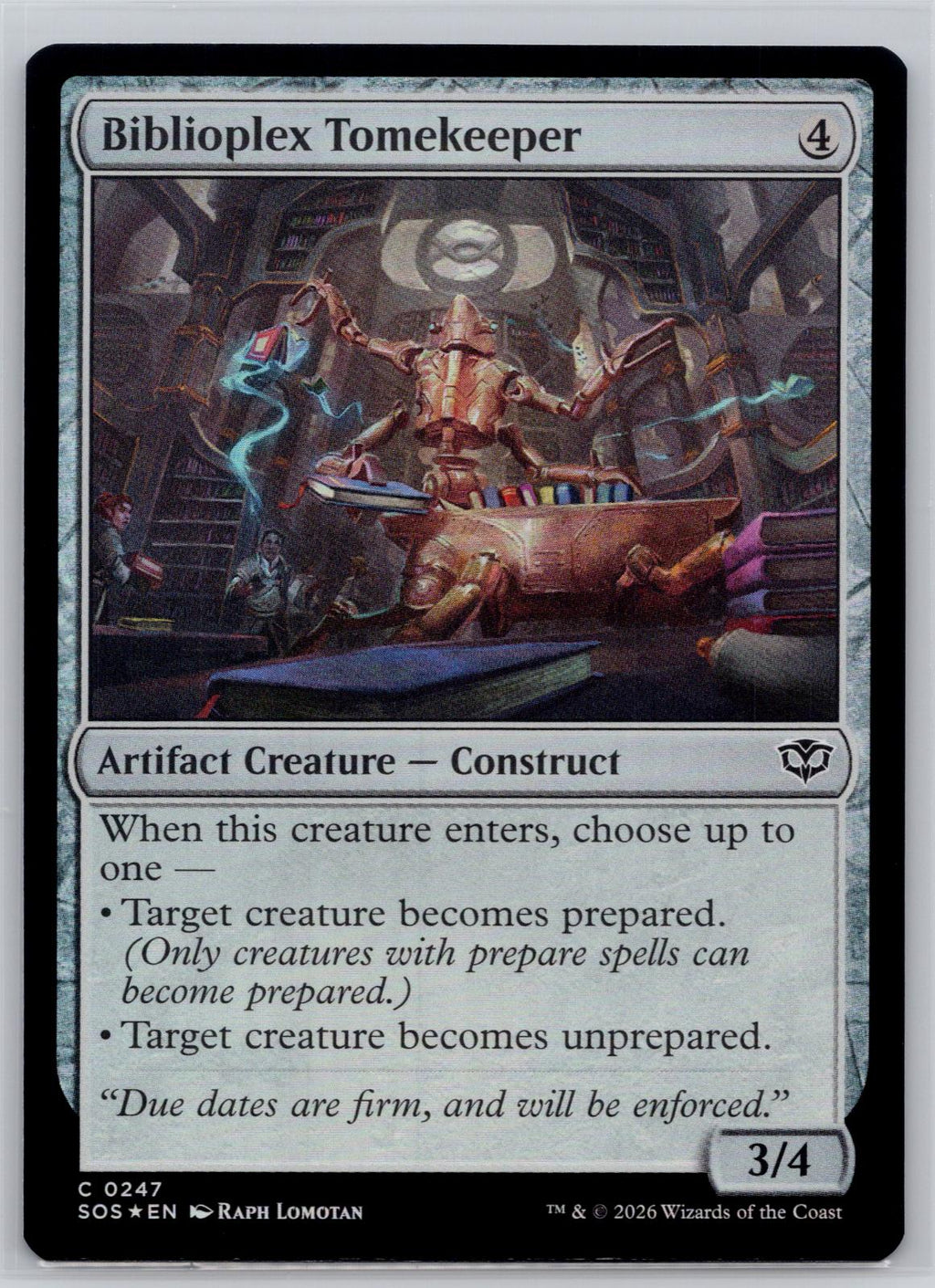 Biblioplex Tomekeeper Secrets of Strixhaven Magic: The Gathering Foil Near Mint