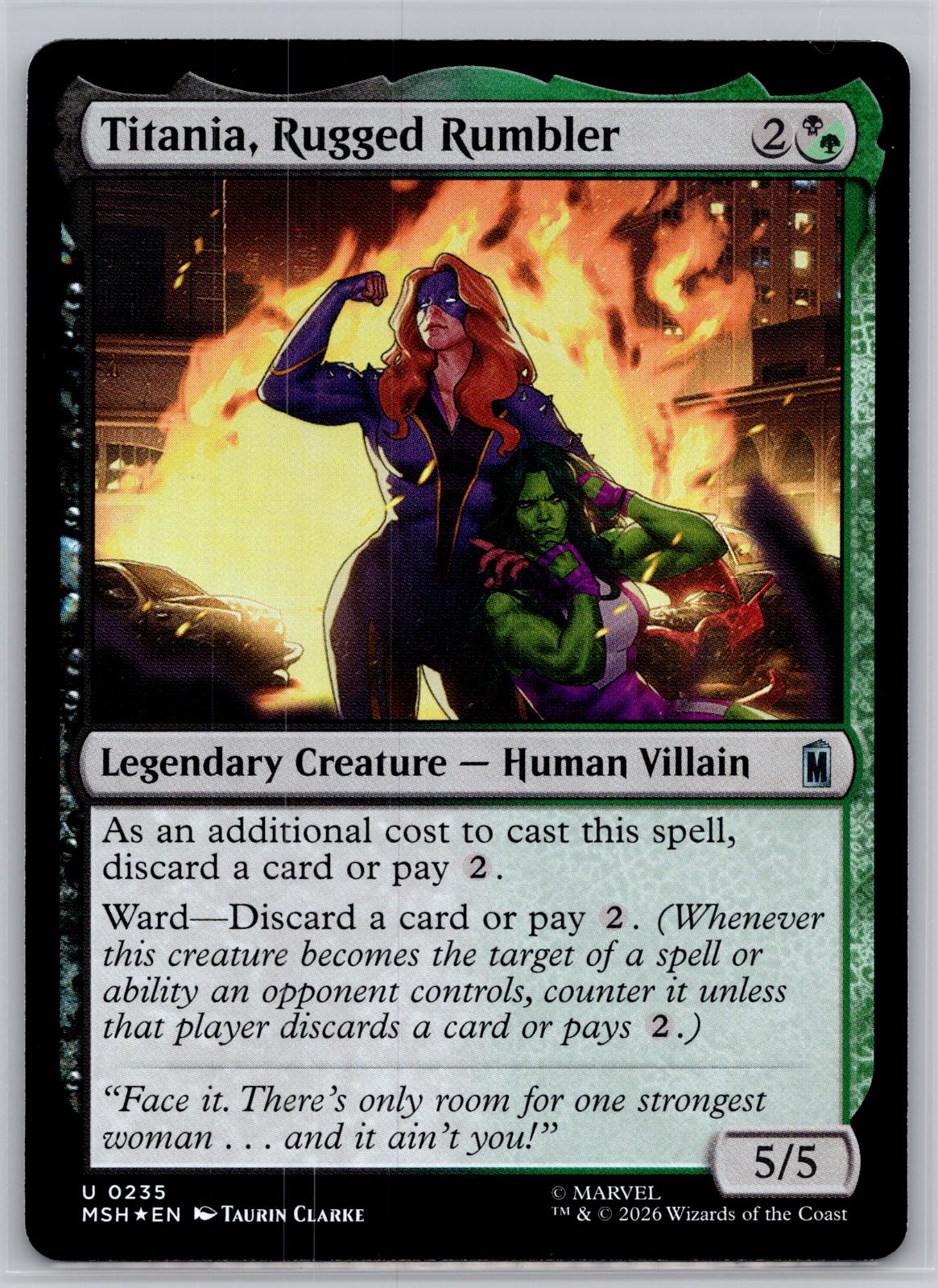 Titania, Rugged Rumbler Marvel Super Heroes Magic: The Gathering Foil Near Mint