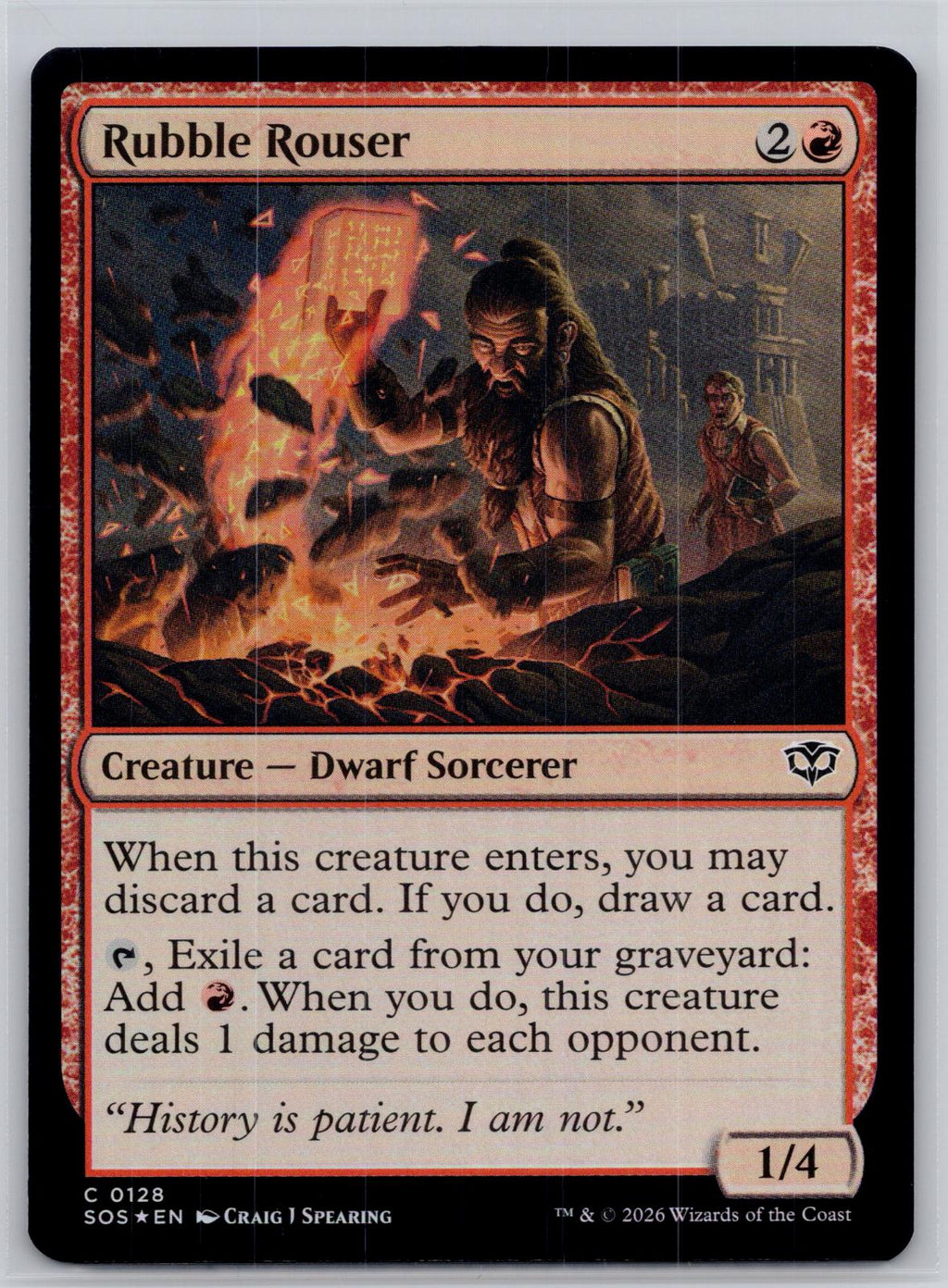 Rubble Rouser Secrets of Strixhaven Magic: The Gathering Foil Near Mint