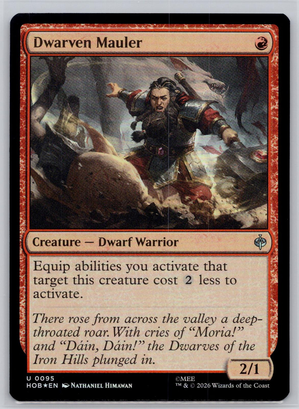 Dwarven Mauler The Hobbit Magic: The Gathering Foil Near Mint