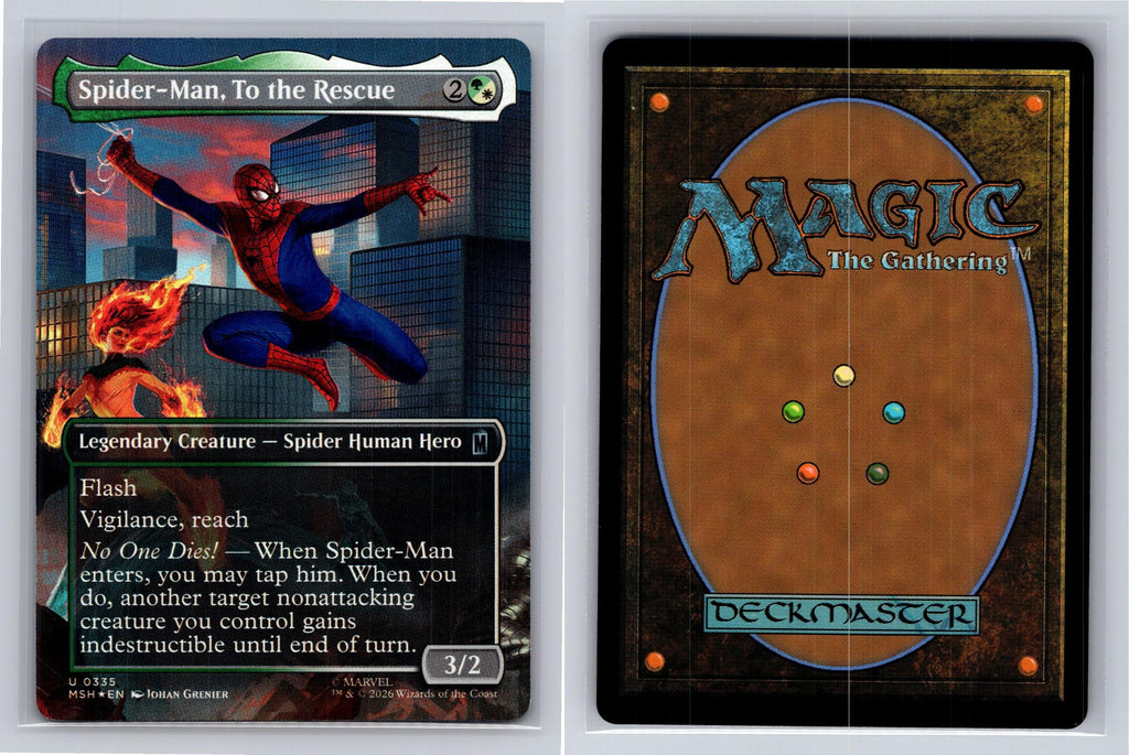 Spider-Man, To the Rescue (Borderless) Marvel Super Heroes MtG Foil NM