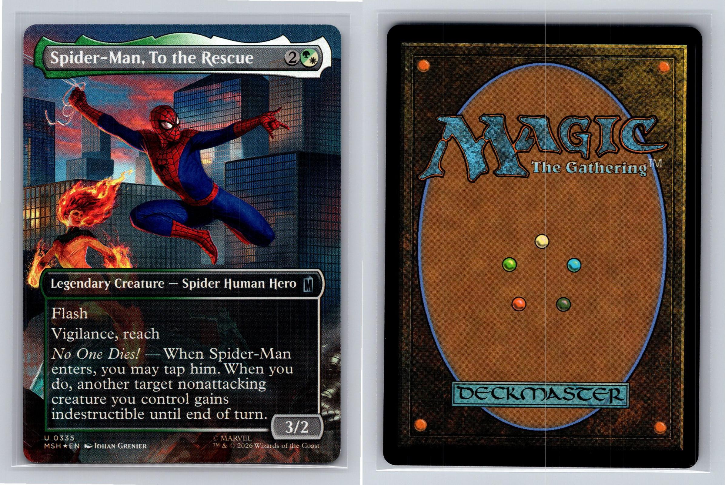 Spider-Man, To the Rescue (Borderless) Marvel Super Heroes MtG Foil NM