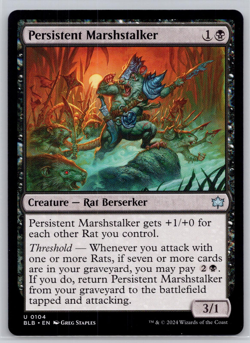 Persistent Marshstalker Bloomburrow Magic: The Gathering Near Mint