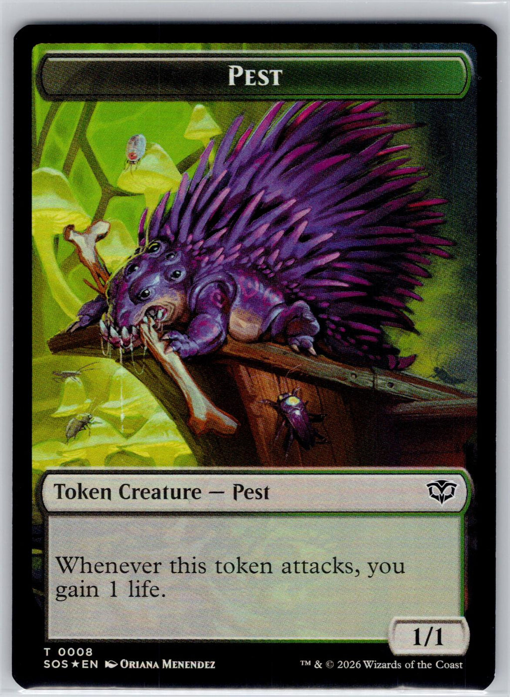 Fractal // Pest Double-Sided Token Secrets of Strixhaven M:TG Foil NM