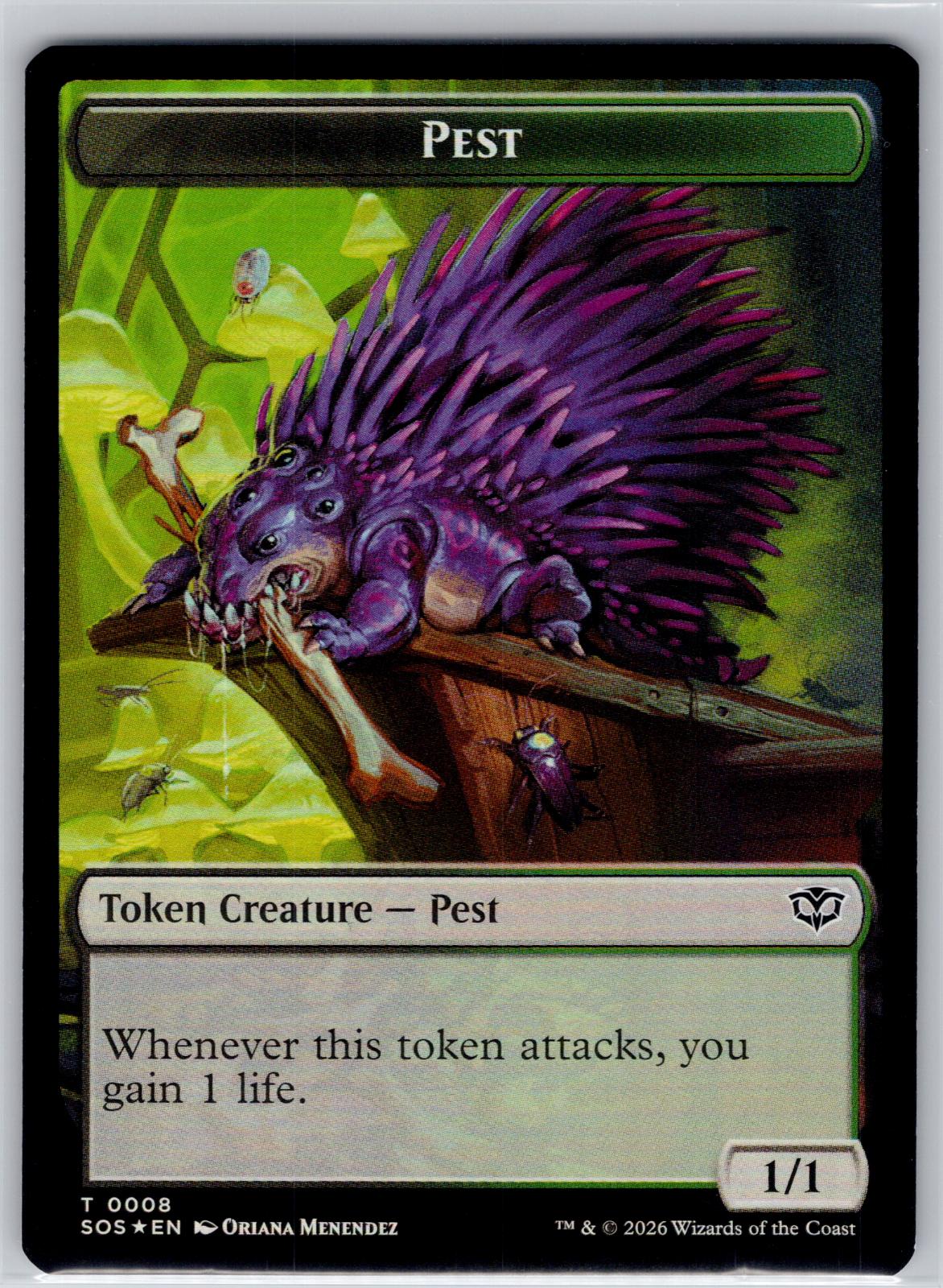 Fractal // Pest Double-Sided Token Secrets of Strixhaven M:TG Foil NM