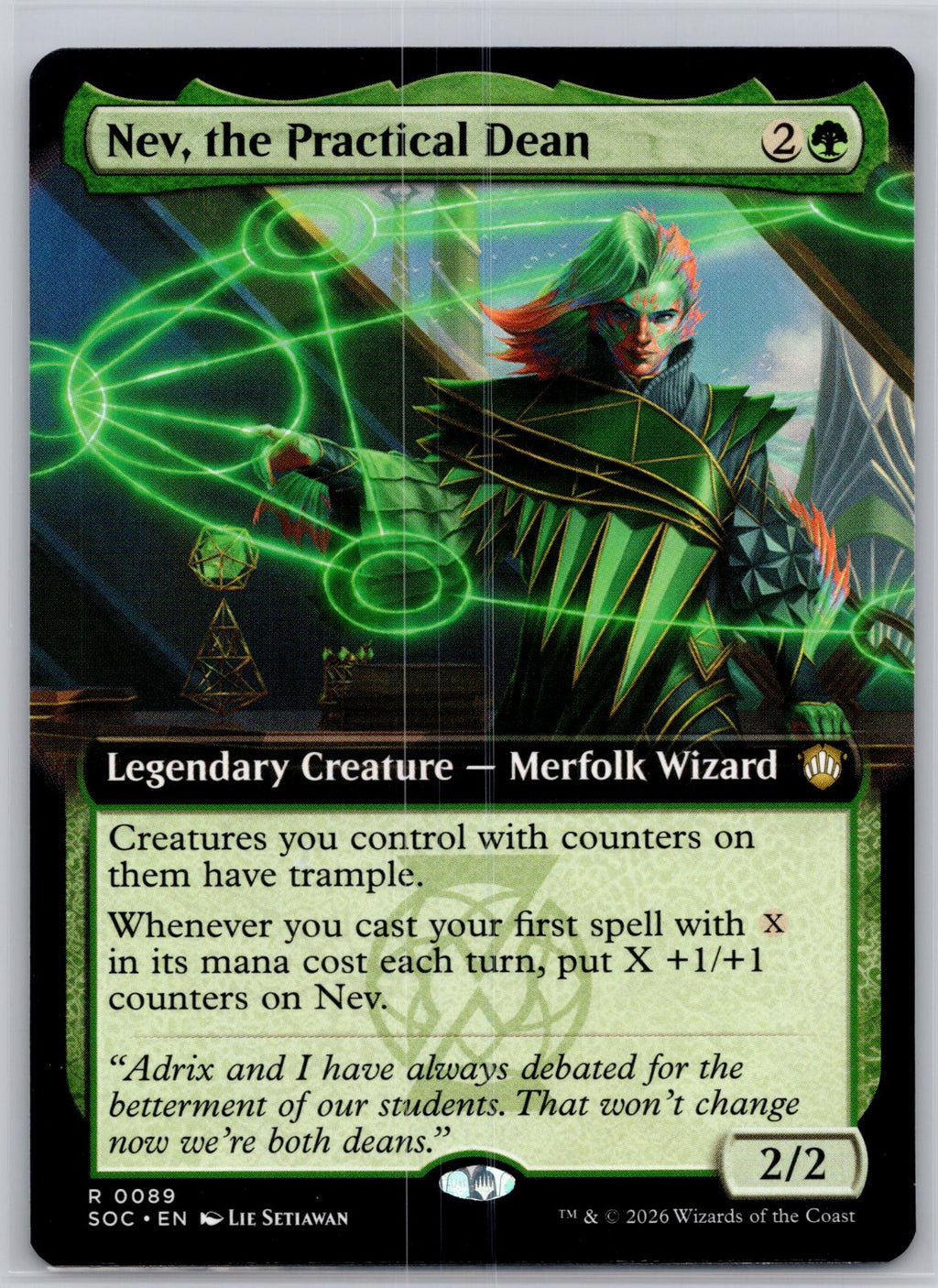 Nev, the Practical Dean (Extended Art) Commander: Secrets of Strixhaven M:TG NM