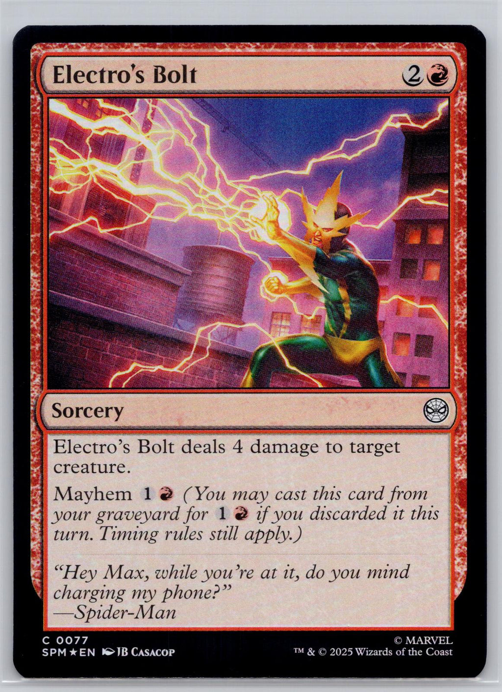 Electro's Bolt Marvel's Spider-Man Magic: The Gathering Foil Near Mint