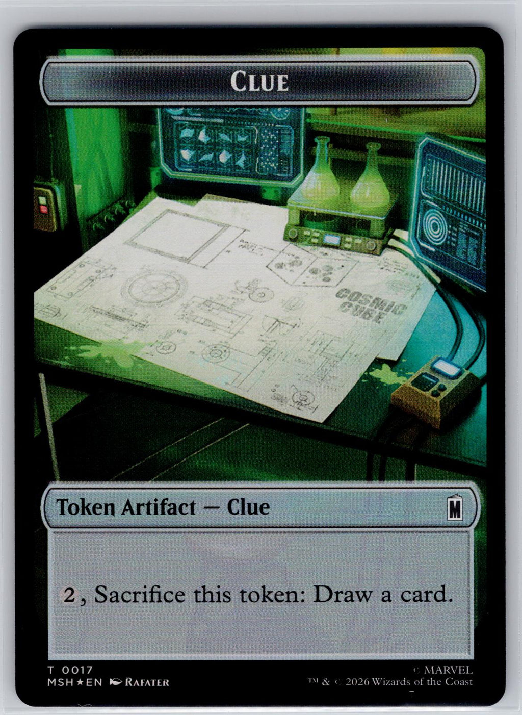 Soldier // Clue Double-Sided Token Holo Marvel Super Heroes M:TG Foil NM