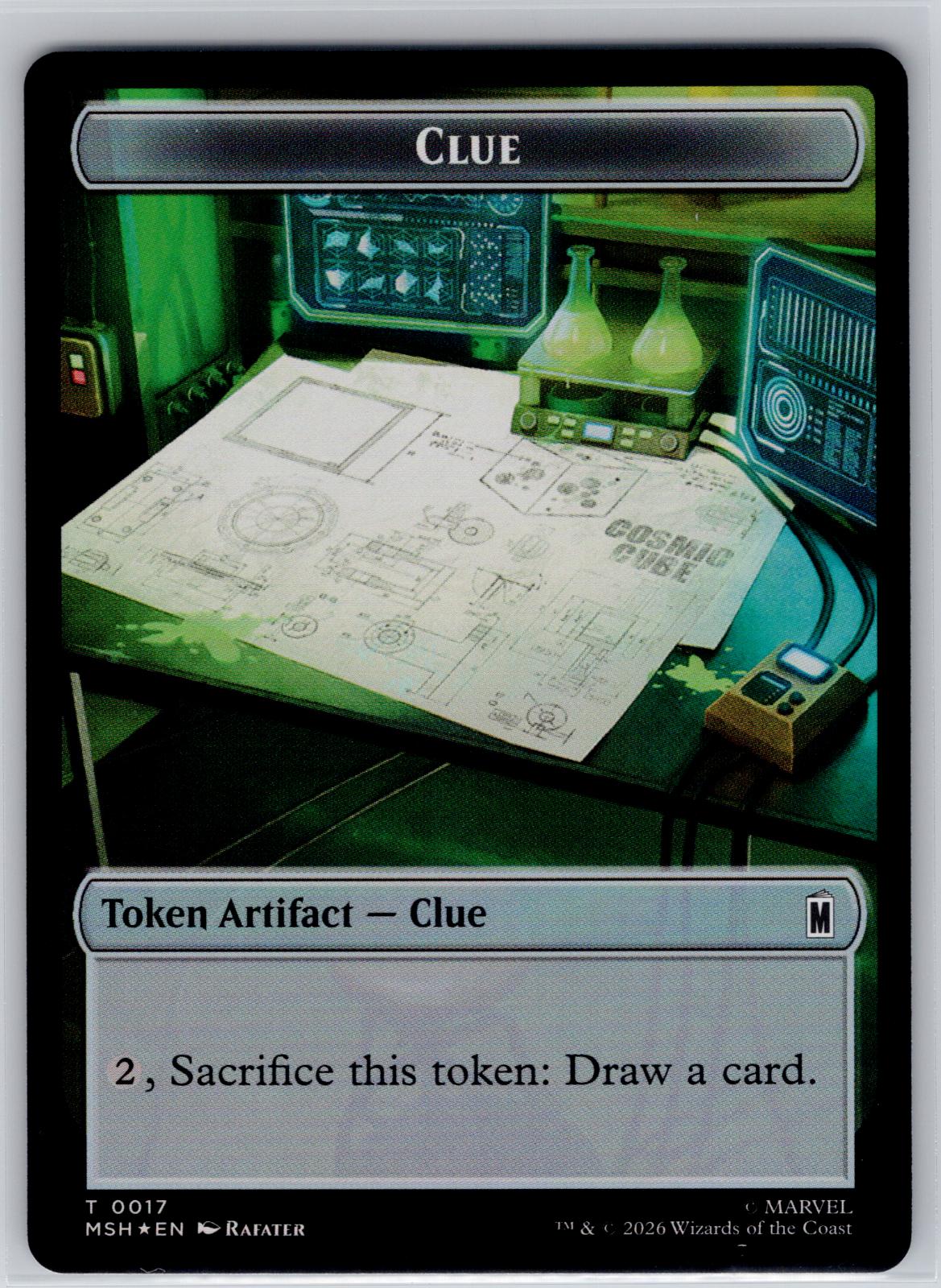 Soldier // Clue Double-Sided Token Holo Marvel Super Heroes M:TG Foil NM