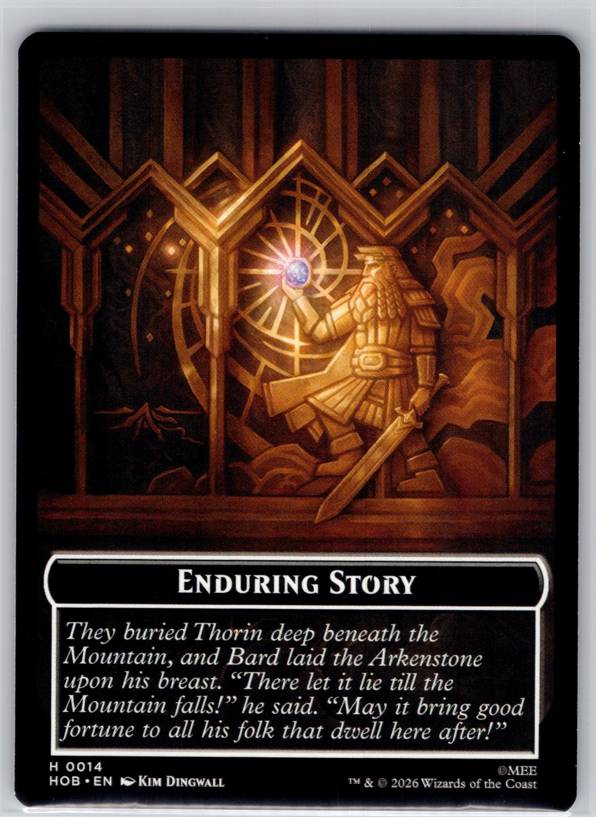 Dwarf // Enduring Story Double-Sided Token The Hobbit Magic: The Gathering NM