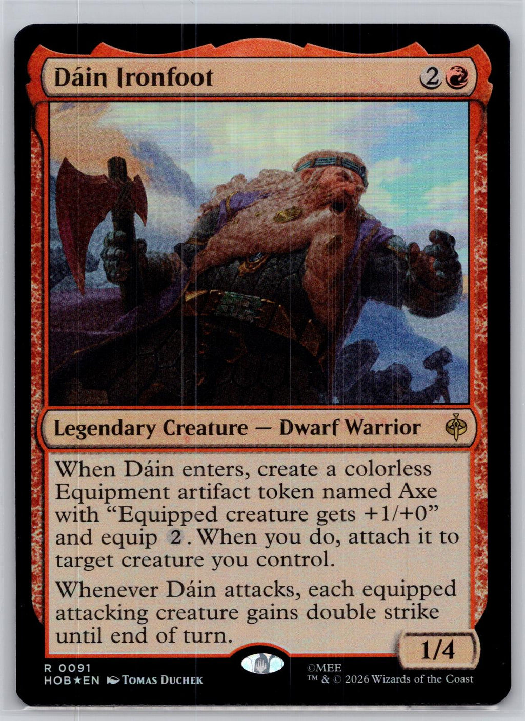 Dain Ironfoot The Hobbit Magic: The Gathering Foil Near Mint