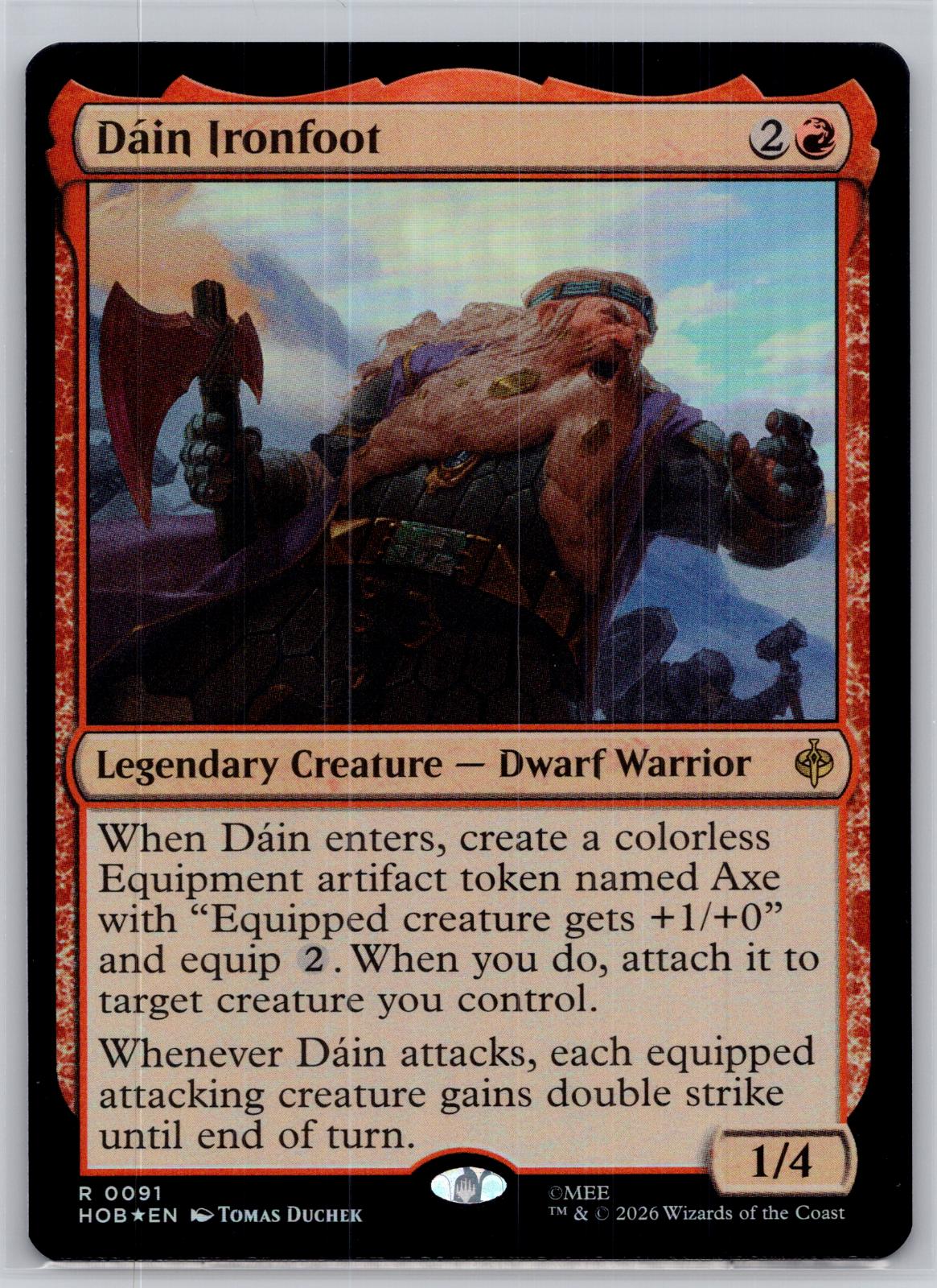 Dain Ironfoot The Hobbit Magic: The Gathering Foil Near Mint