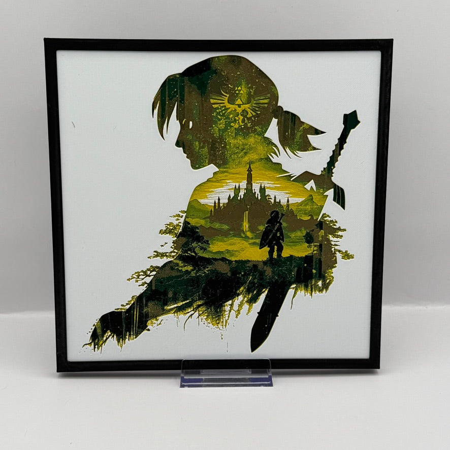 Link Silhouette Filament Painting (Framed)