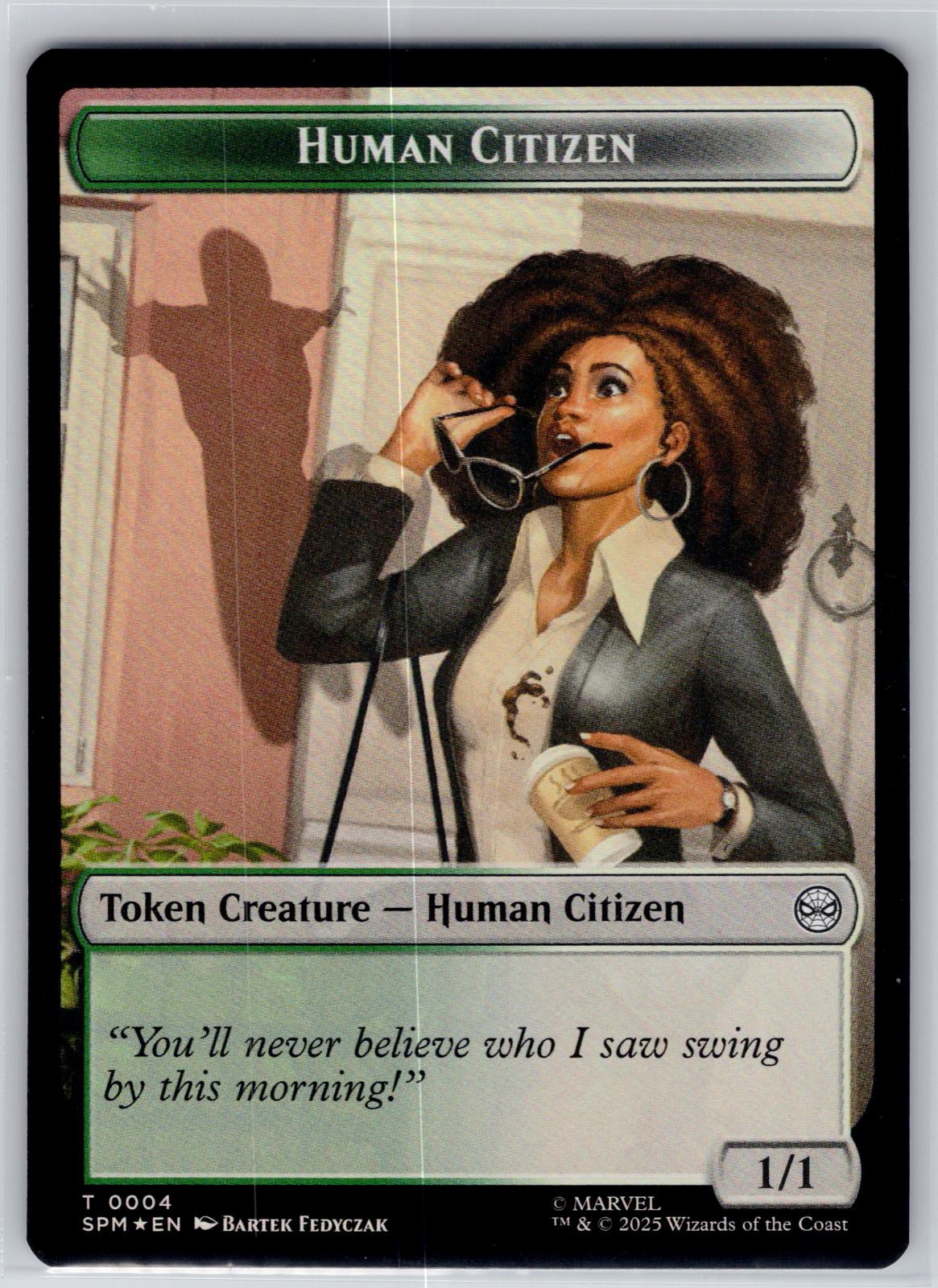 Copy // Human Citizen Double-Sided Token Marvel's Spider-Man M:TG Foil NM