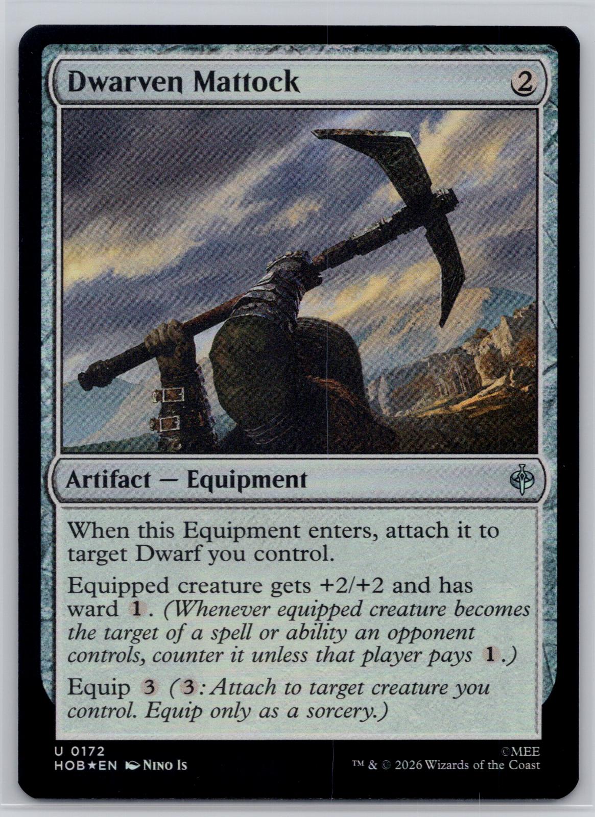 Dwarven Mattock The Hobbit Magic: The Gathering Foil Near Mint