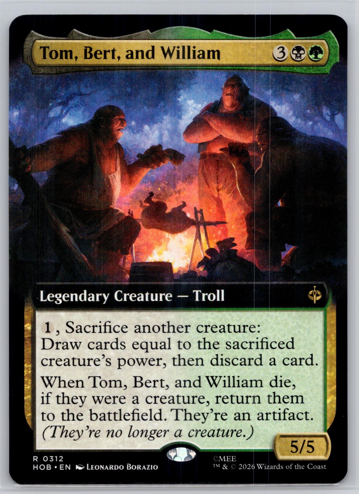 Tom, Bert, and William (Extended Art) The Hobbit Magic: The Gathering Near Mint