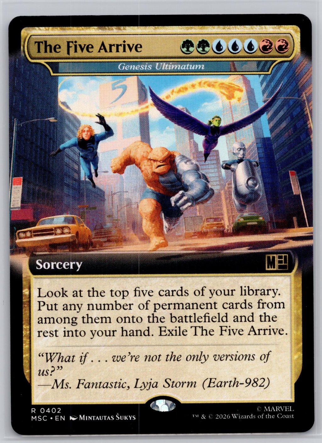 The Five Arrive (Extended Art) Commander: Marvel Super Heroes M:TG NM
