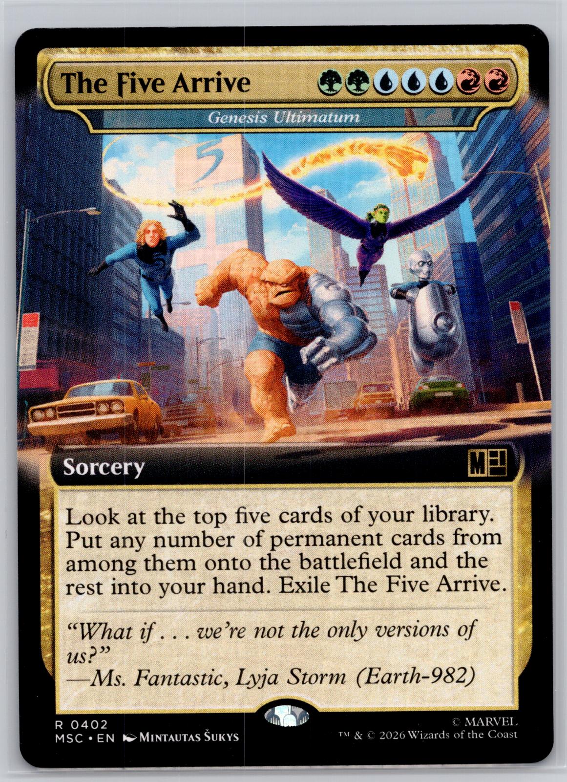 The Five Arrive (Extended Art) Commander: Marvel Super Heroes M:TG NM