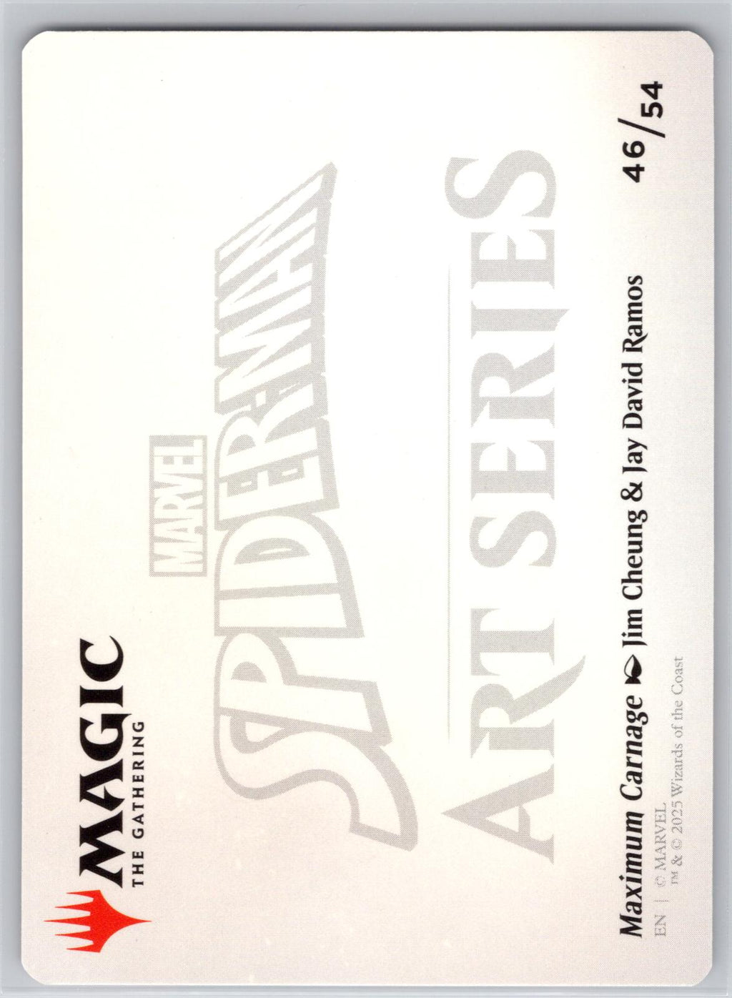 Maximum Carnage Art Card Art Series: Marvel's Spider-Man M:TG NM