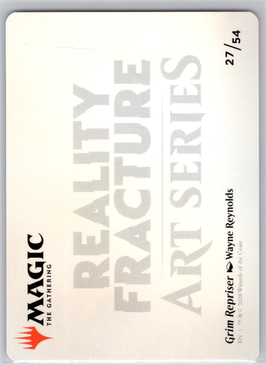 Grim Repriser Art Card Art Series: Reality Fracture Magic: The Gathering NM
