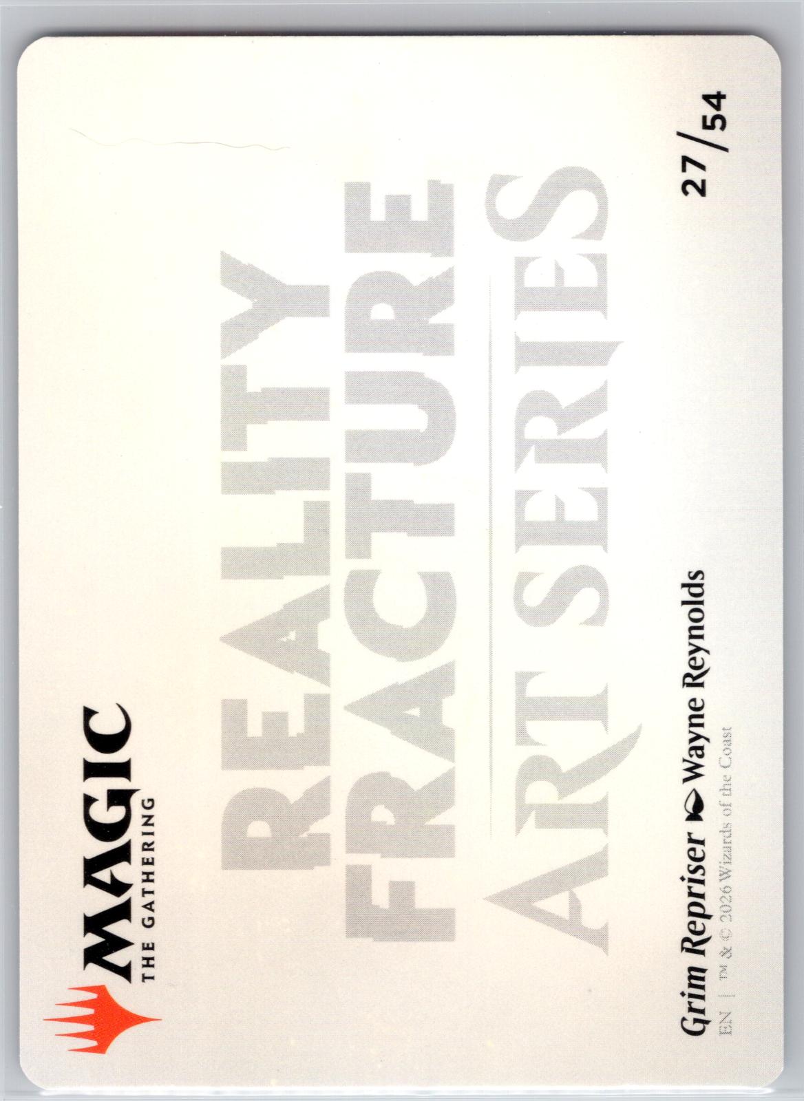 Grim Repriser Art Card Art Series: Reality Fracture Magic: The Gathering NM