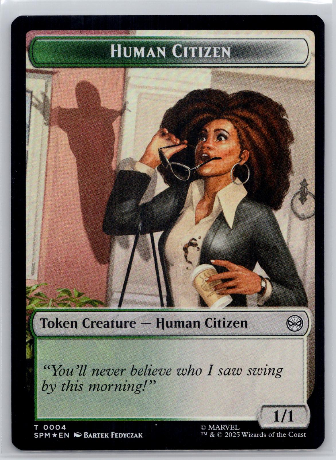 Human Citizen // Treasure Double-Sided Token Marvel's Spider-Man M:TG Foil NM