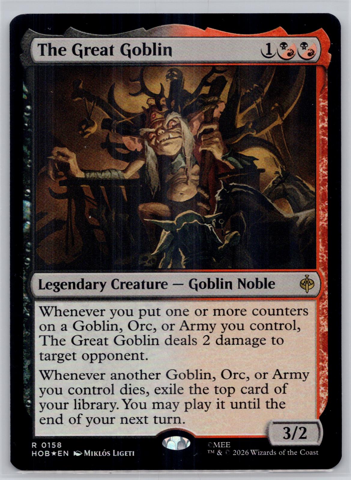 The Great Goblin The Hobbit Magic: The Gathering Foil Near Mint