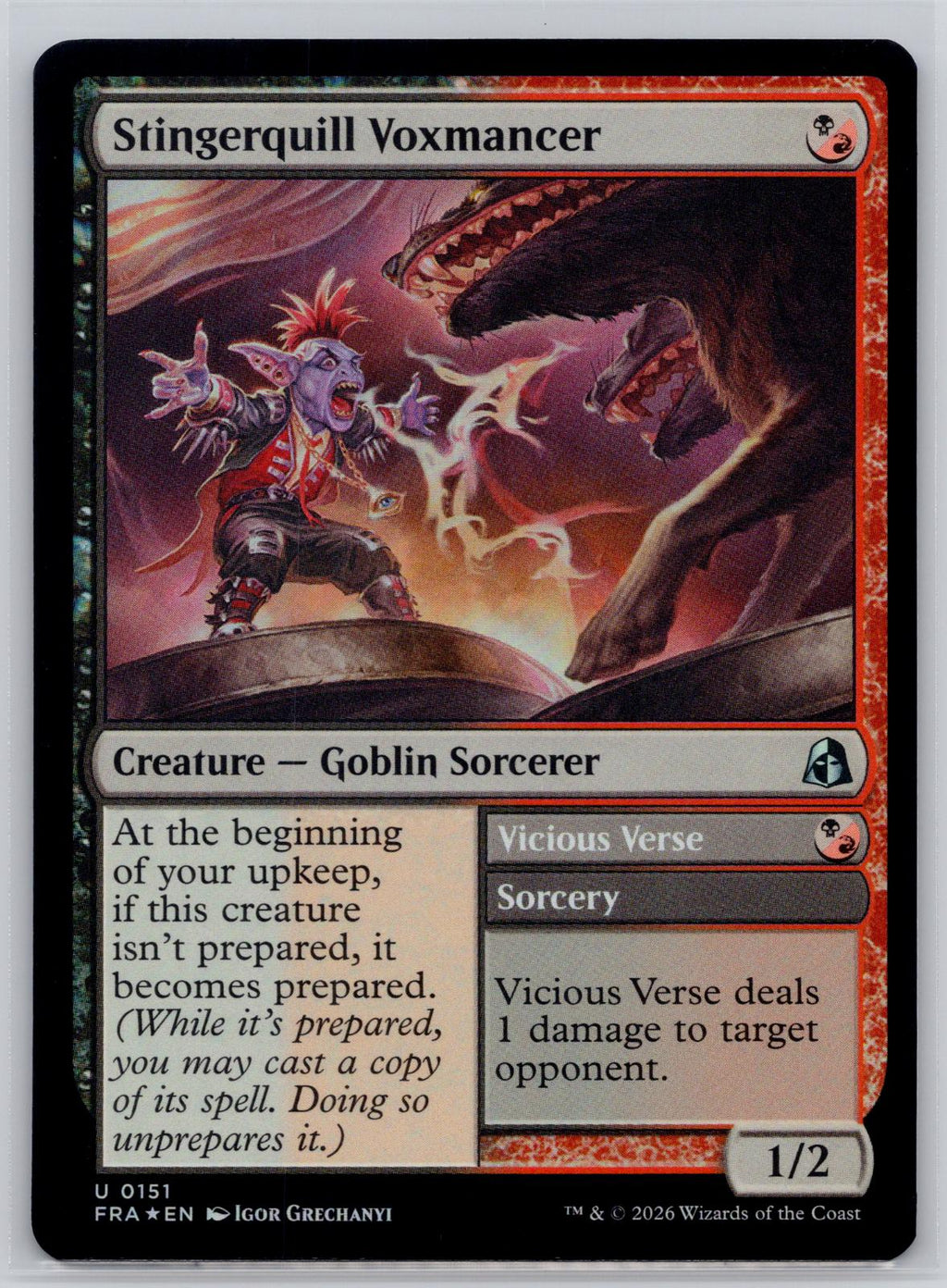 Stingerquill Voxmancer Reality Fracture Magic: The Gathering Foil Near Mint