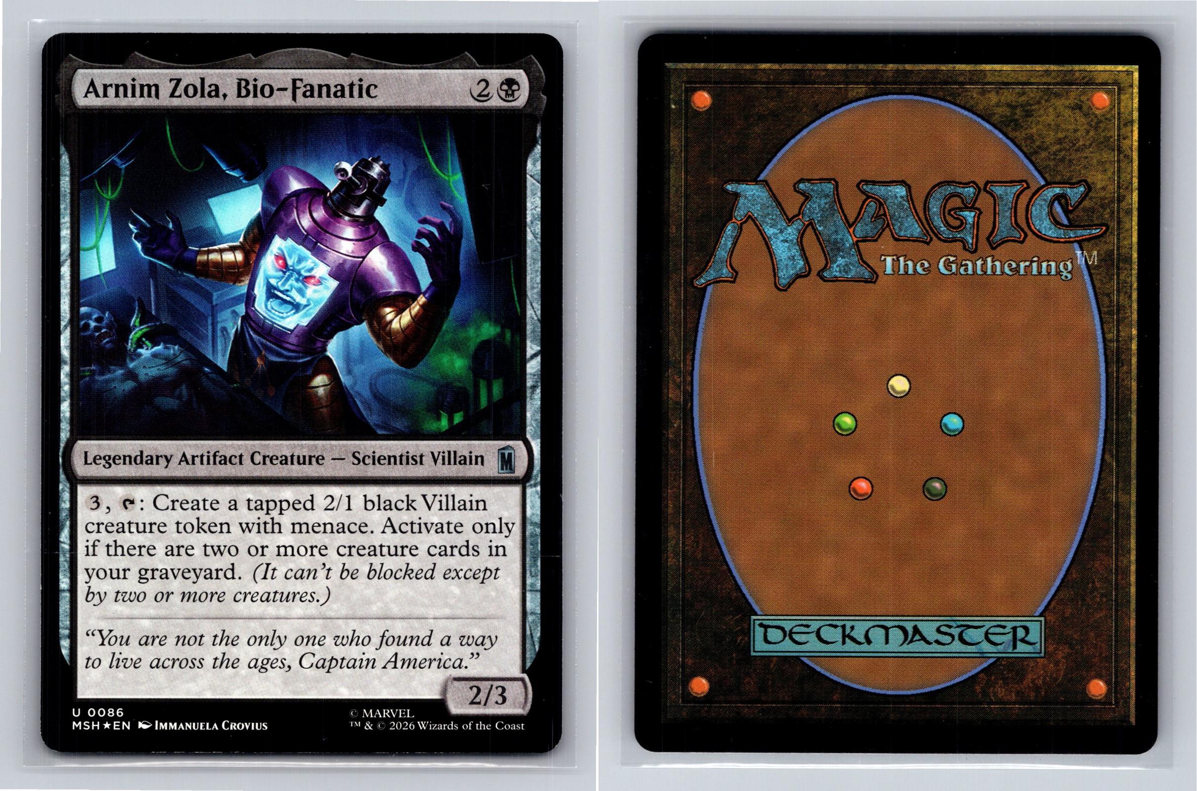 Arnim Zola, Bio-Fanatic Marvel Super Heroes Magic: The Gathering Foil Near Mint