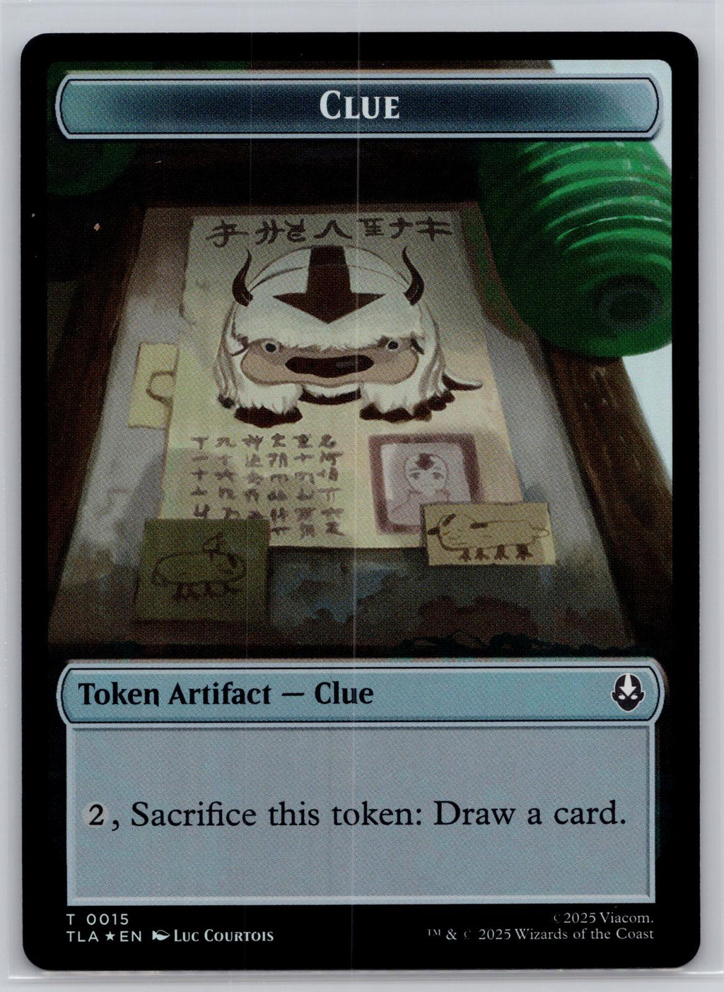 Ally (0004) // Clue (0015) 2-Sided Token Avatar: The Last Airbender M:TG Foil NM