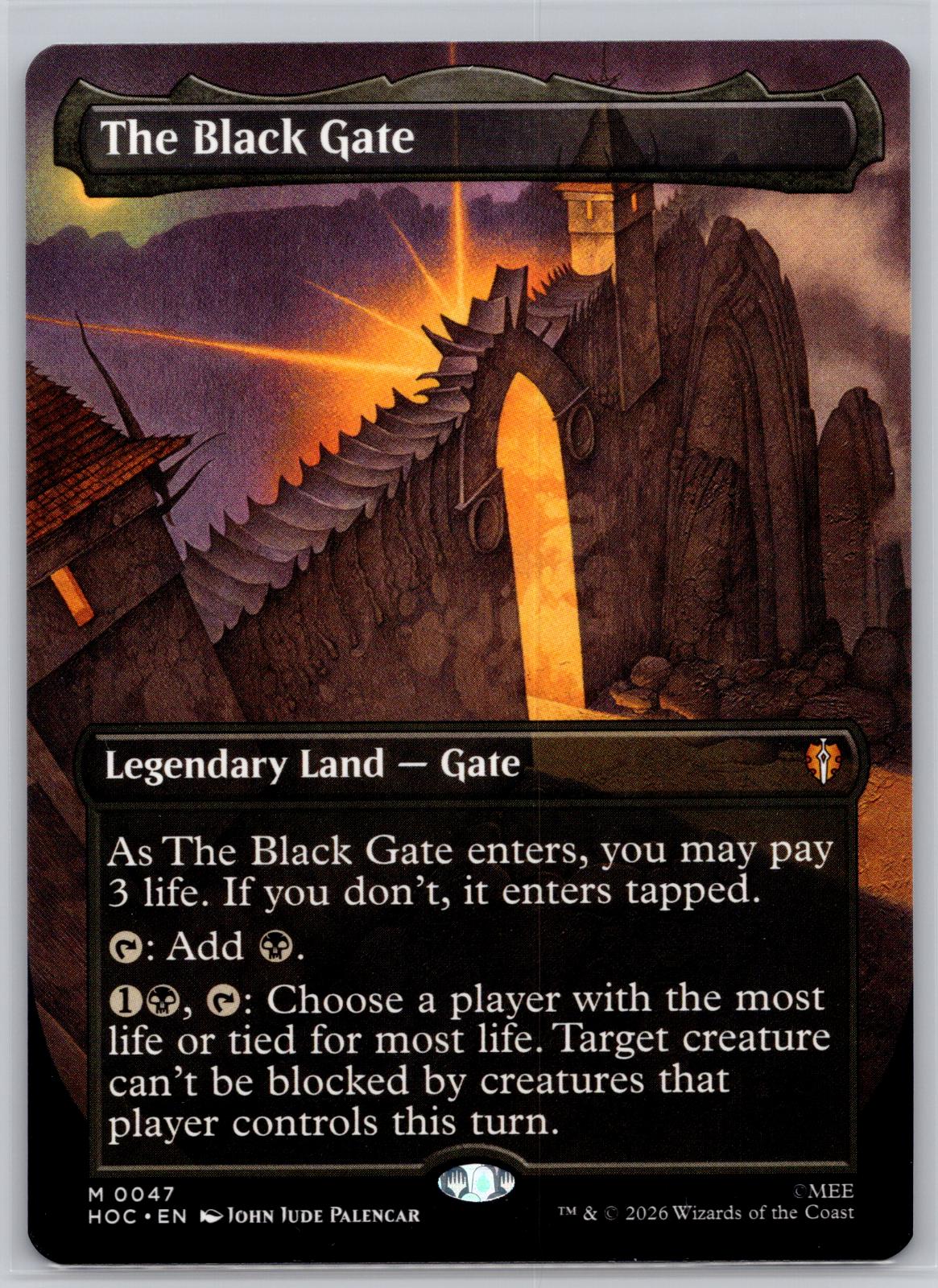 The Black Gate (Borderless) The Hobbit: Eternal-Legal Magic: The Gathering NM