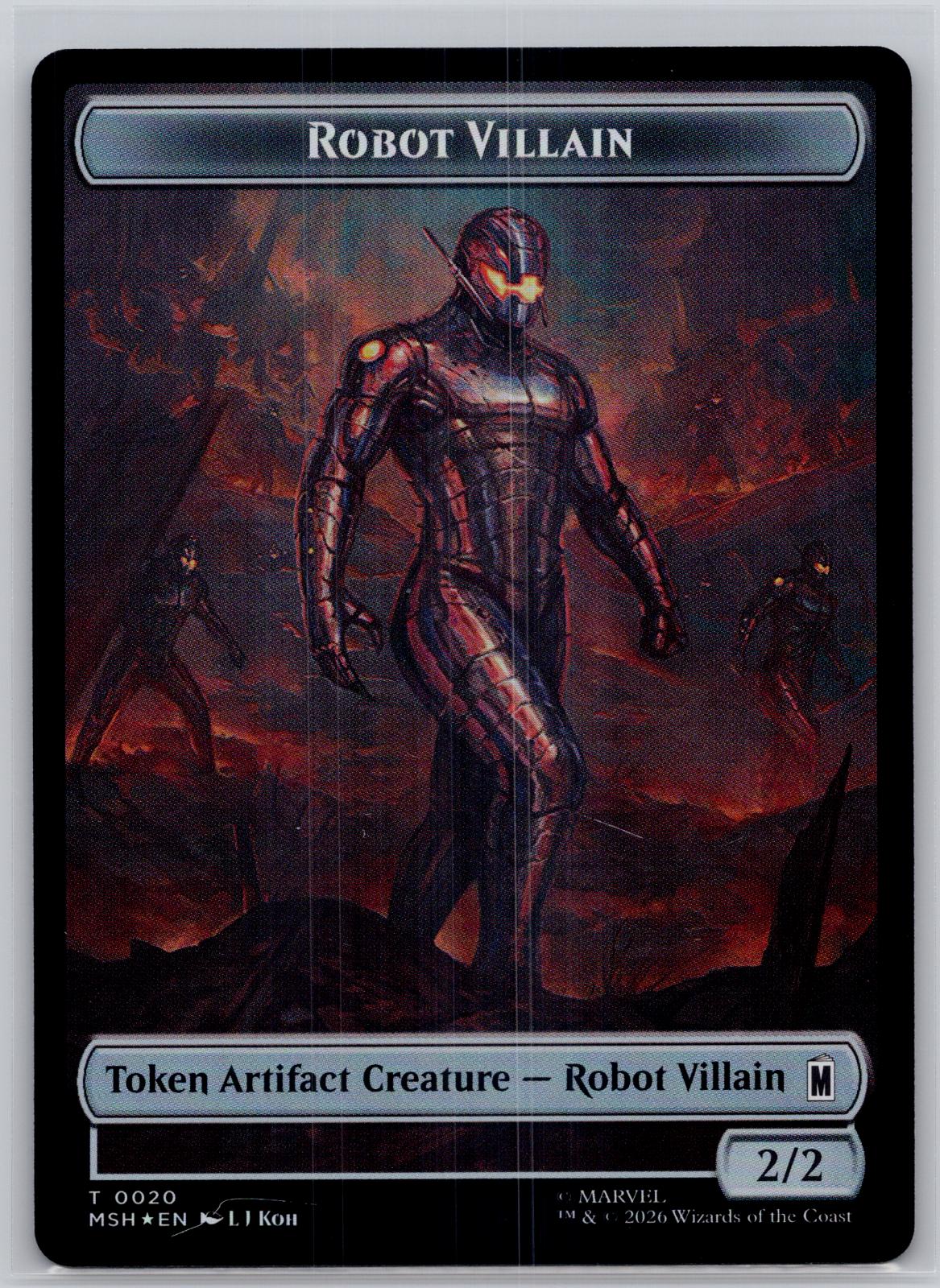 Hero // Robot Villain Double-Sided Token Holo Marvel Super Heroes M:TG Foil NM