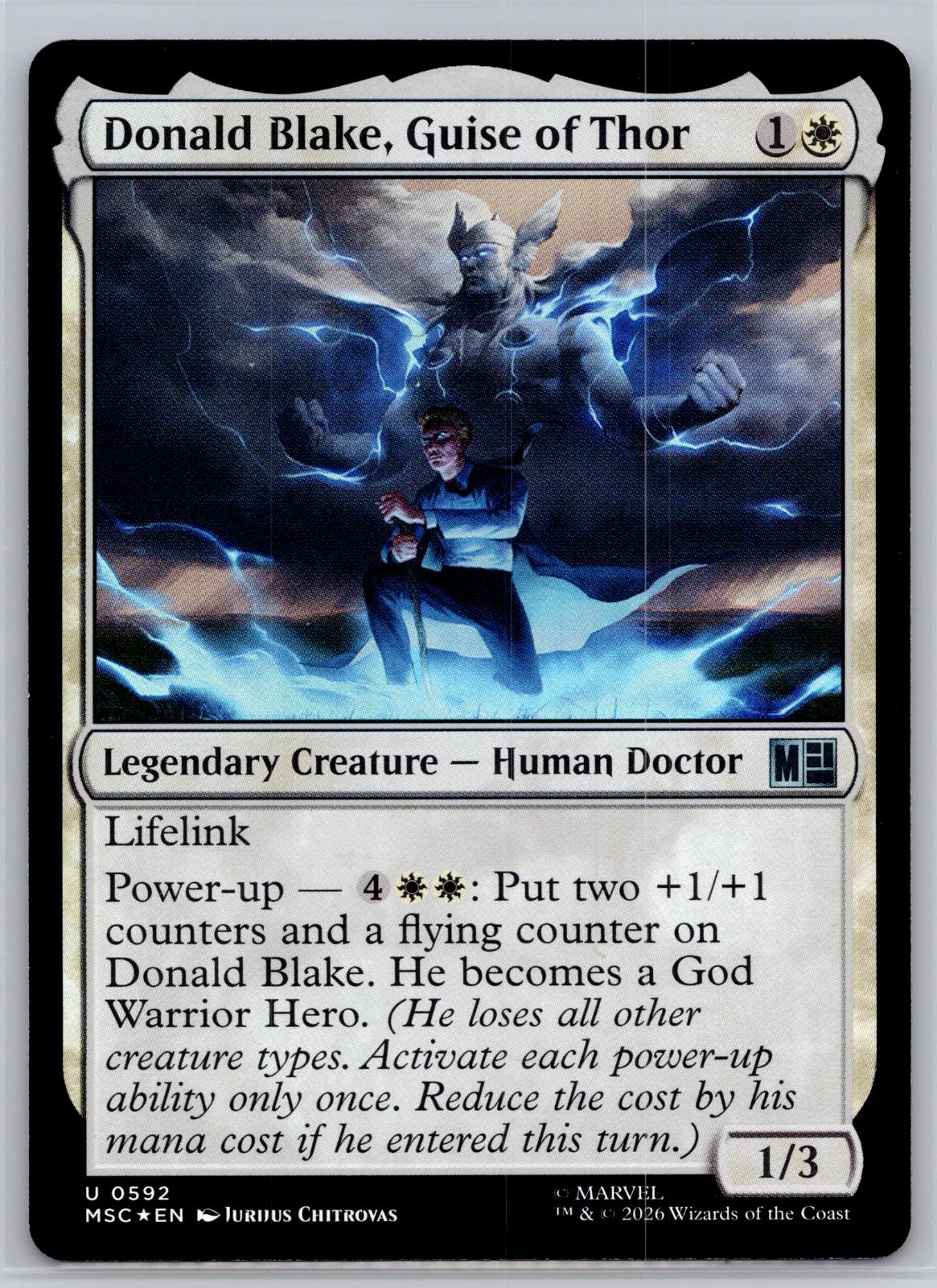 Donald Blake, Guise of Thor Commander: Marvel Super Heroes M:TG Foil NM