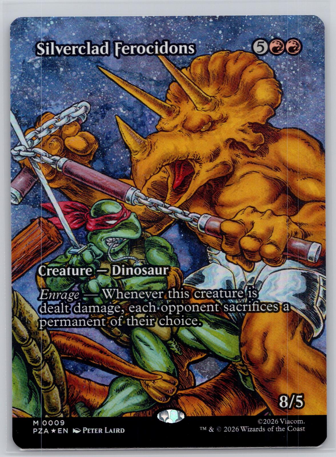 Silverclad Ferocidons (Borderless) Teenage Mutant Ninja Turtles M:TG Foil NM