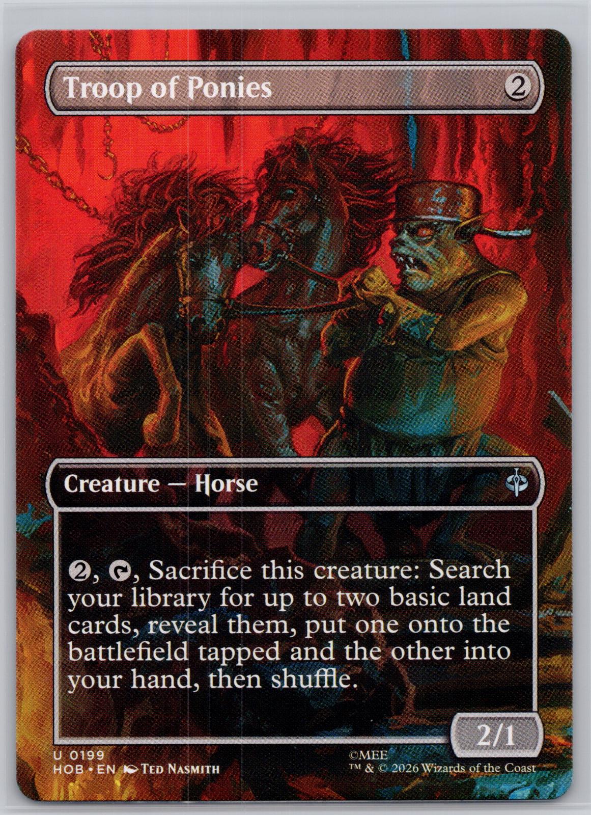 Troop of Ponies (Borderless) The Hobbit Magic: The Gathering Near Mint