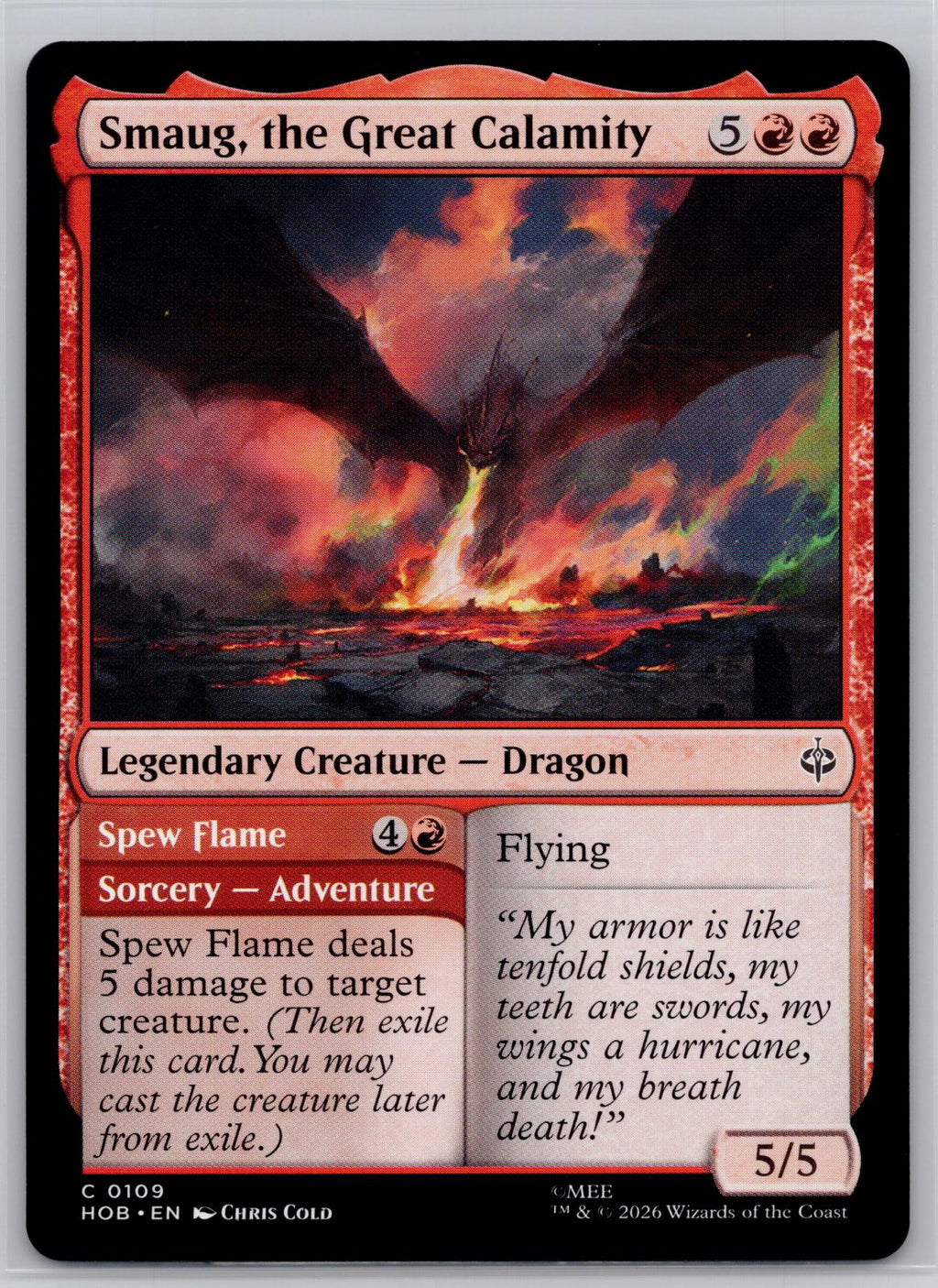 Smaug, the Great Calamity The Hobbit Magic: The Gathering Near Mint