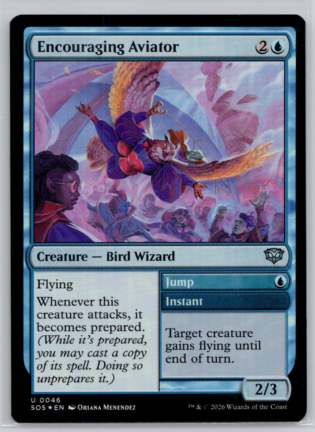 Encouraging Aviator Secrets of Strixhaven Magic: The Gathering Foil Near Mint