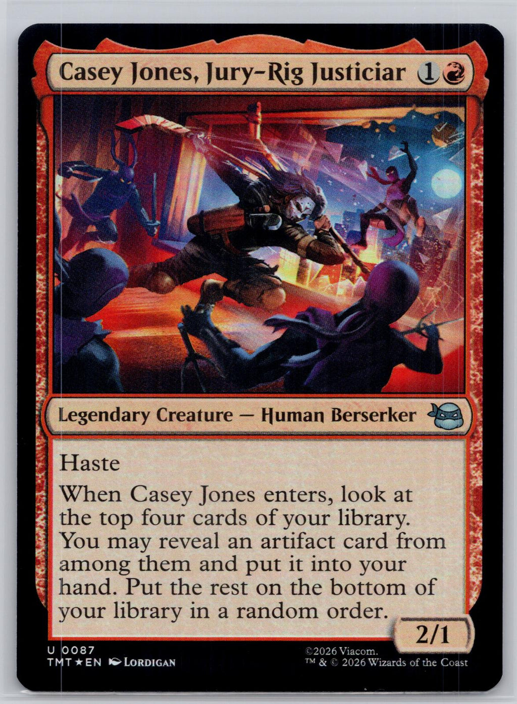 Casey Jones, Jury-Rig Justiciar Teenage Mutant Ninja Turtles M:TG Foil NM