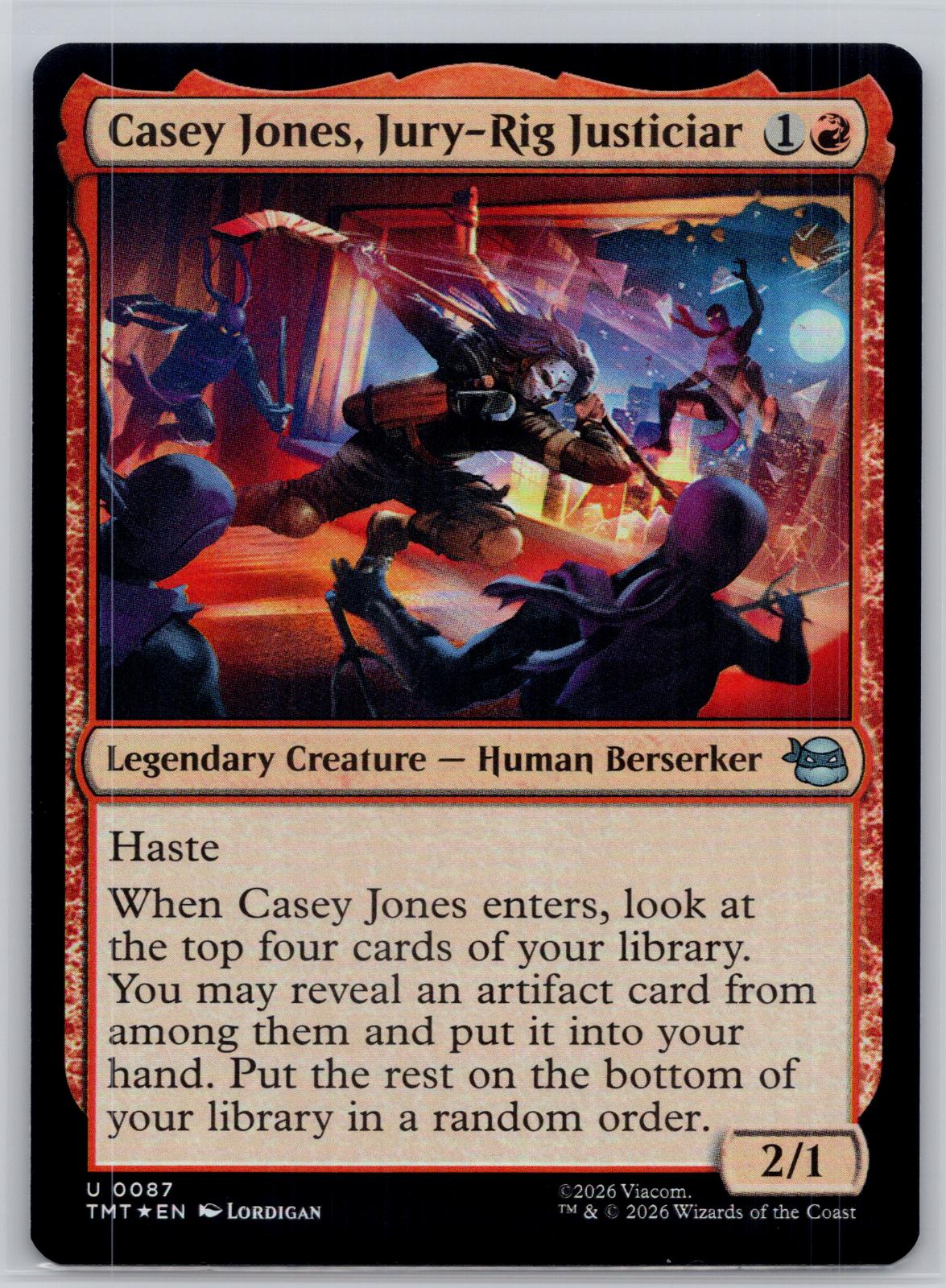 Casey Jones, Jury-Rig Justiciar Teenage Mutant Ninja Turtles M:TG Foil NM