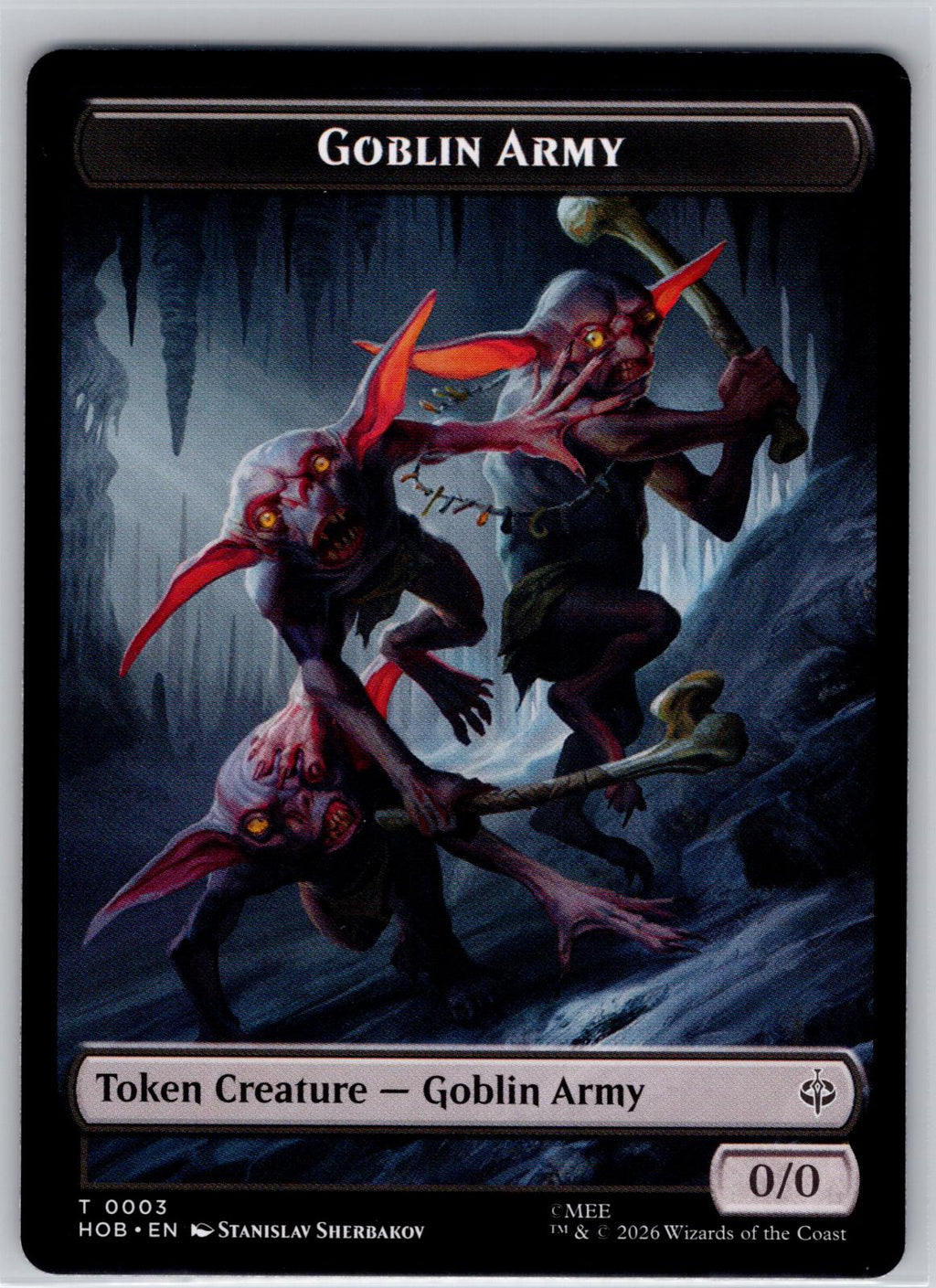 Goblin Army (0003) // Wolf Double-Sided Token The Hobbit Magic: The Gathering NM