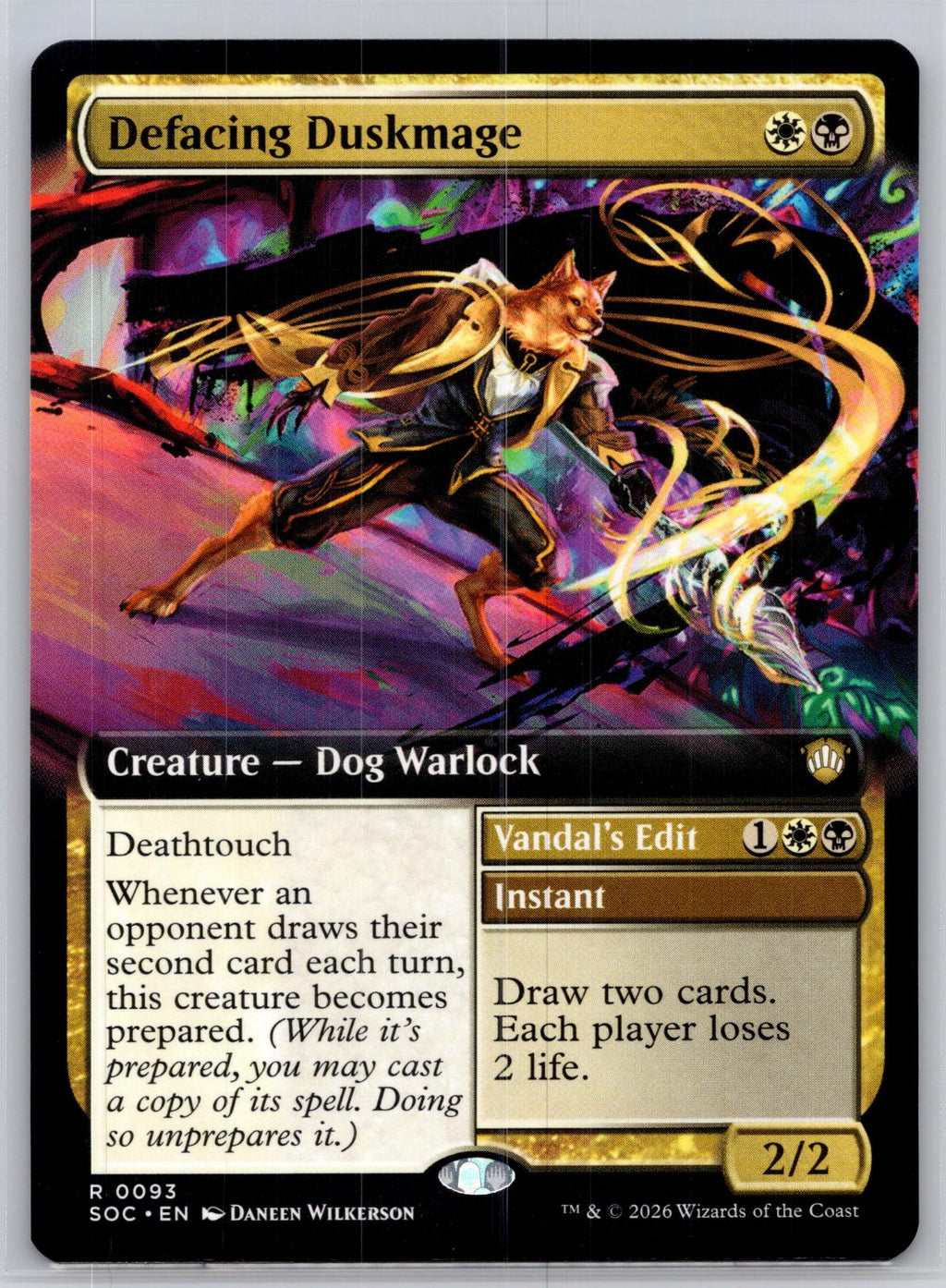 Defacing Duskmage (Extended Art) Commander: Secrets of Strixhaven M:TG NM